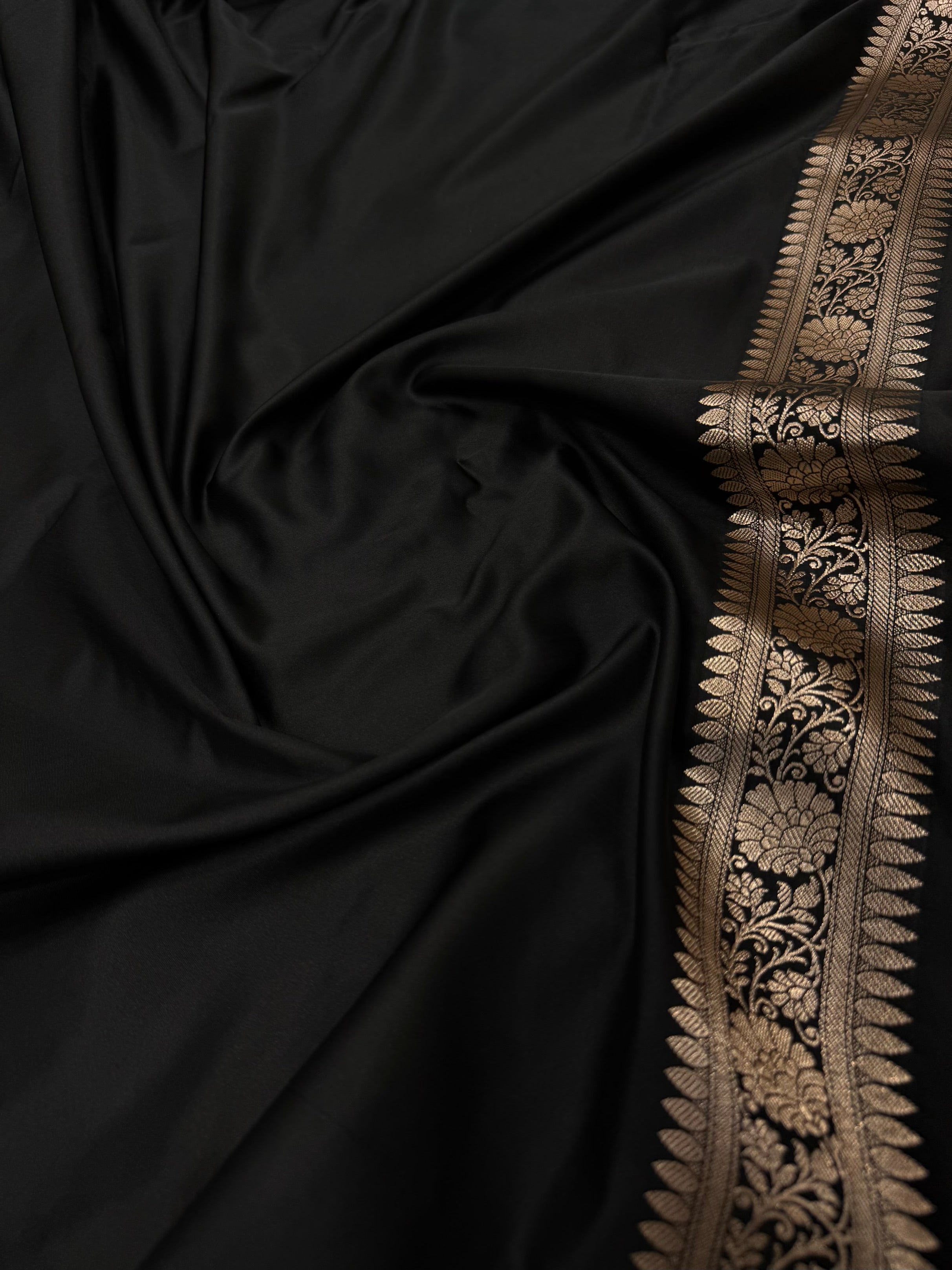 Black Shades Mashru Silk Saree for Festive Seasons MSM 16