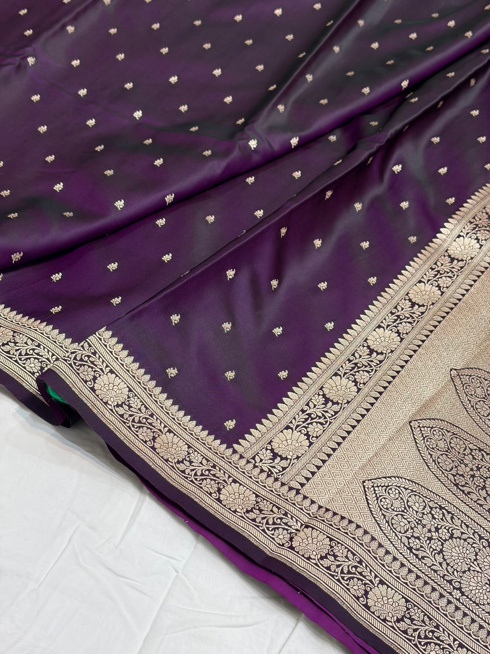 Wine Shade With Booti Pattern Mashru Silk Saree