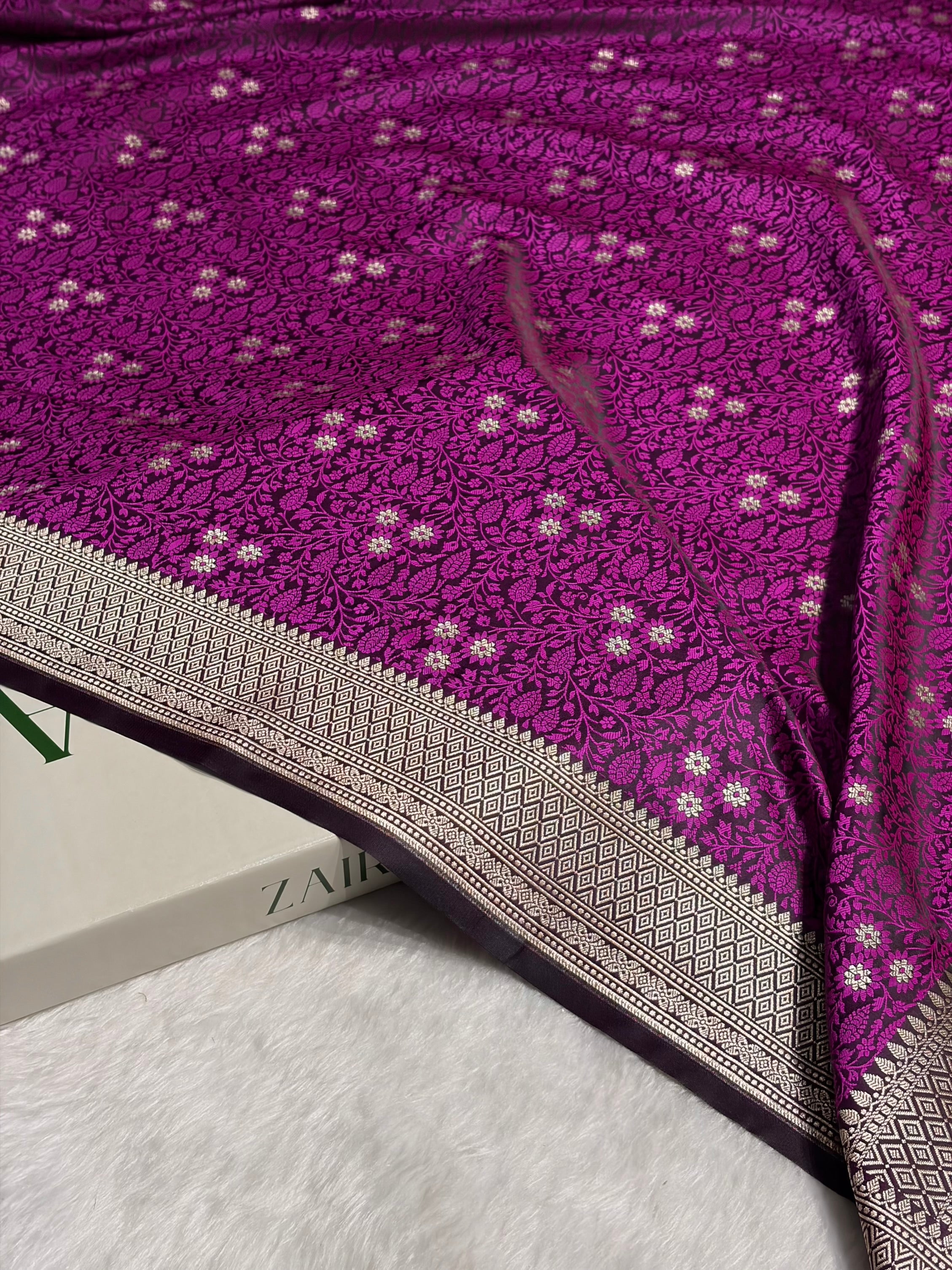 Magenta Shades Tanchoi Motif Mashru Silk Saree MST-12