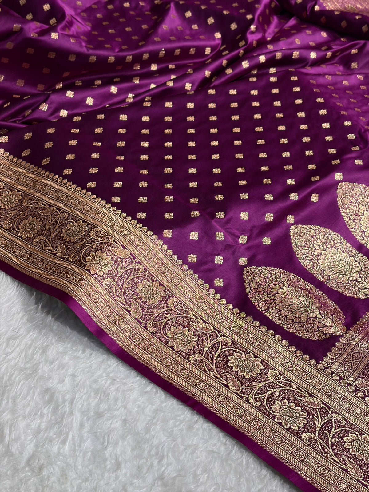 Banarasi Wine Banarasi Katan Silk Saree