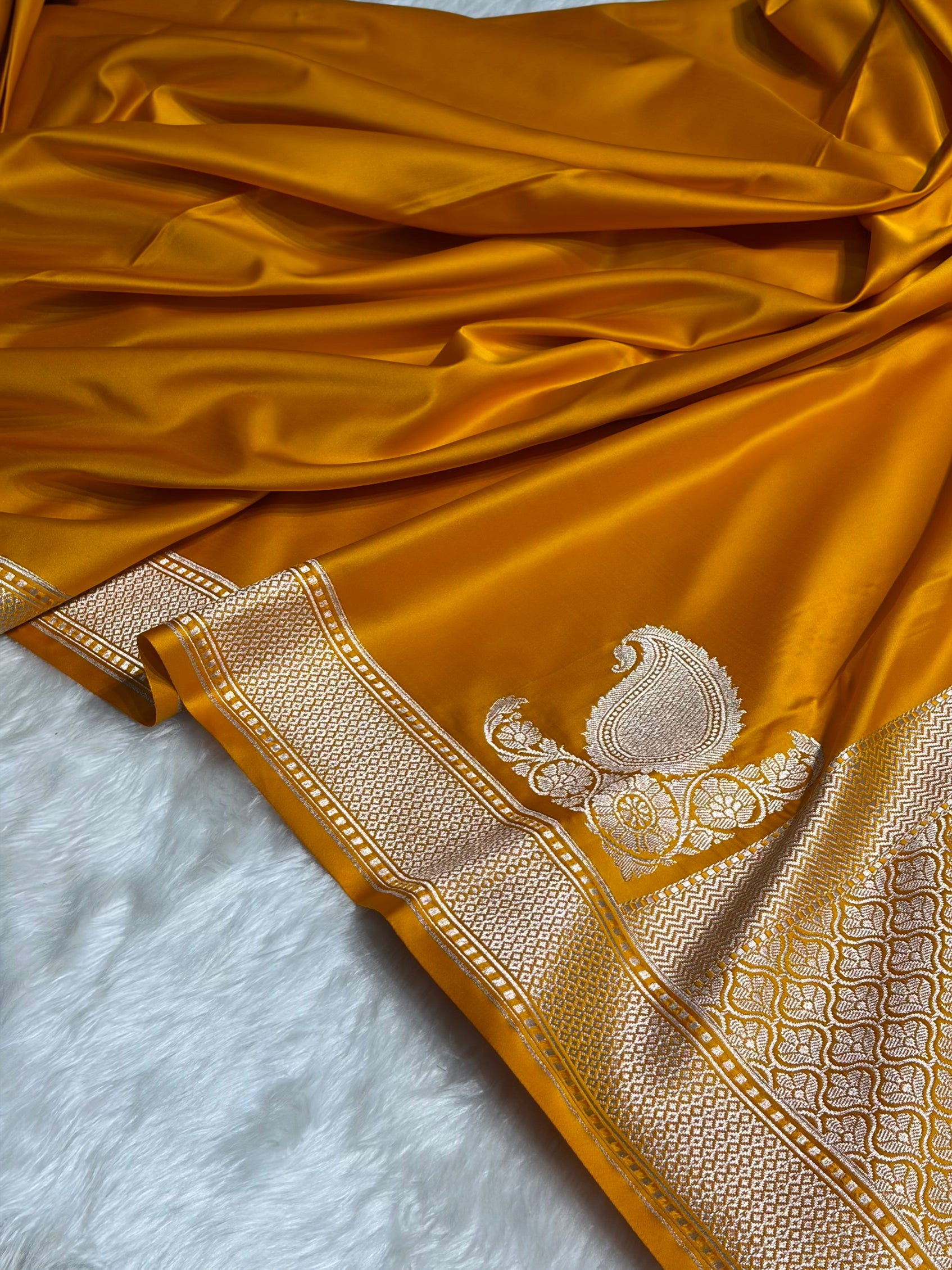 Plain Mashru with Mustard Shades MSM-51