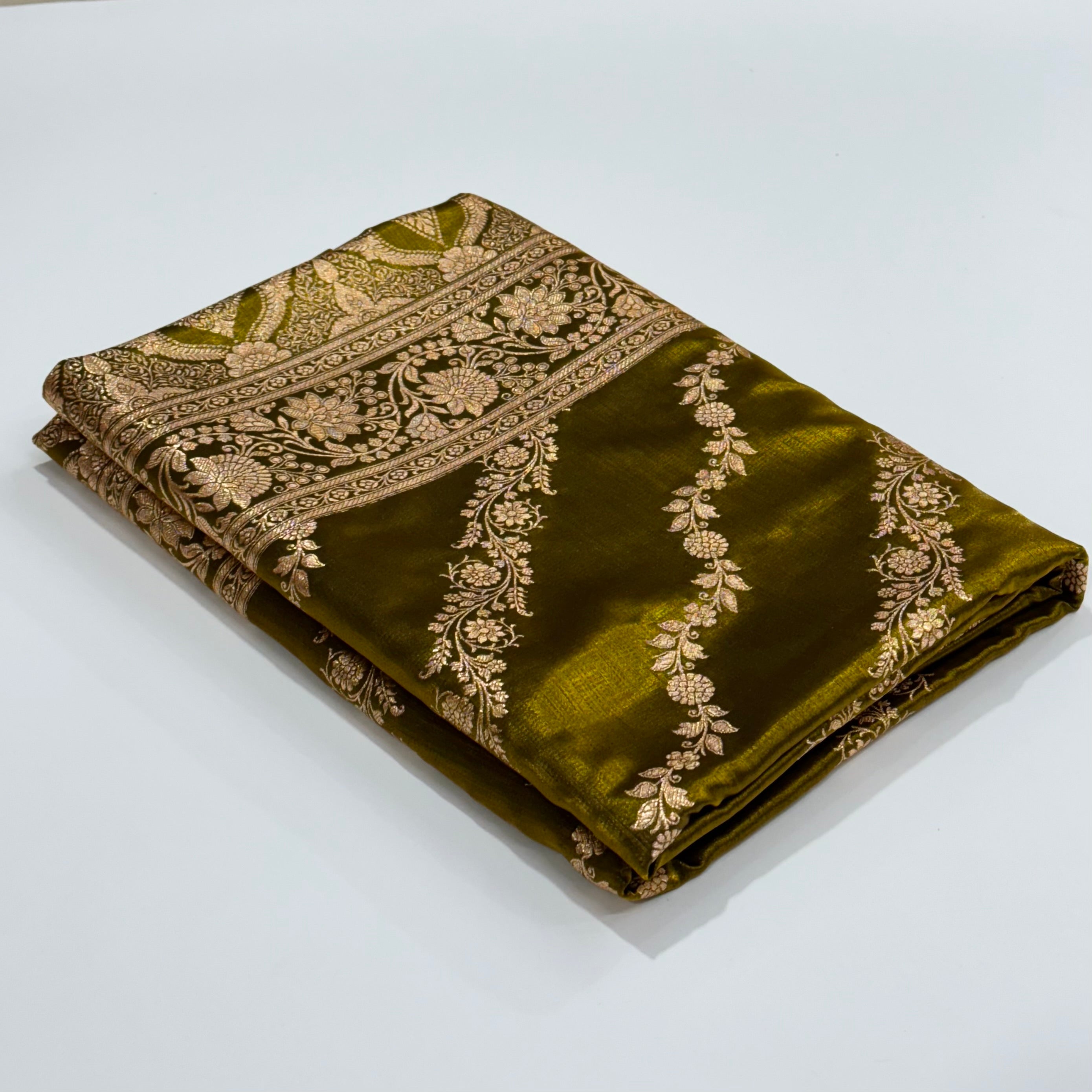 Ultra Light Weight Satin Silk Mehandi Cross SS10