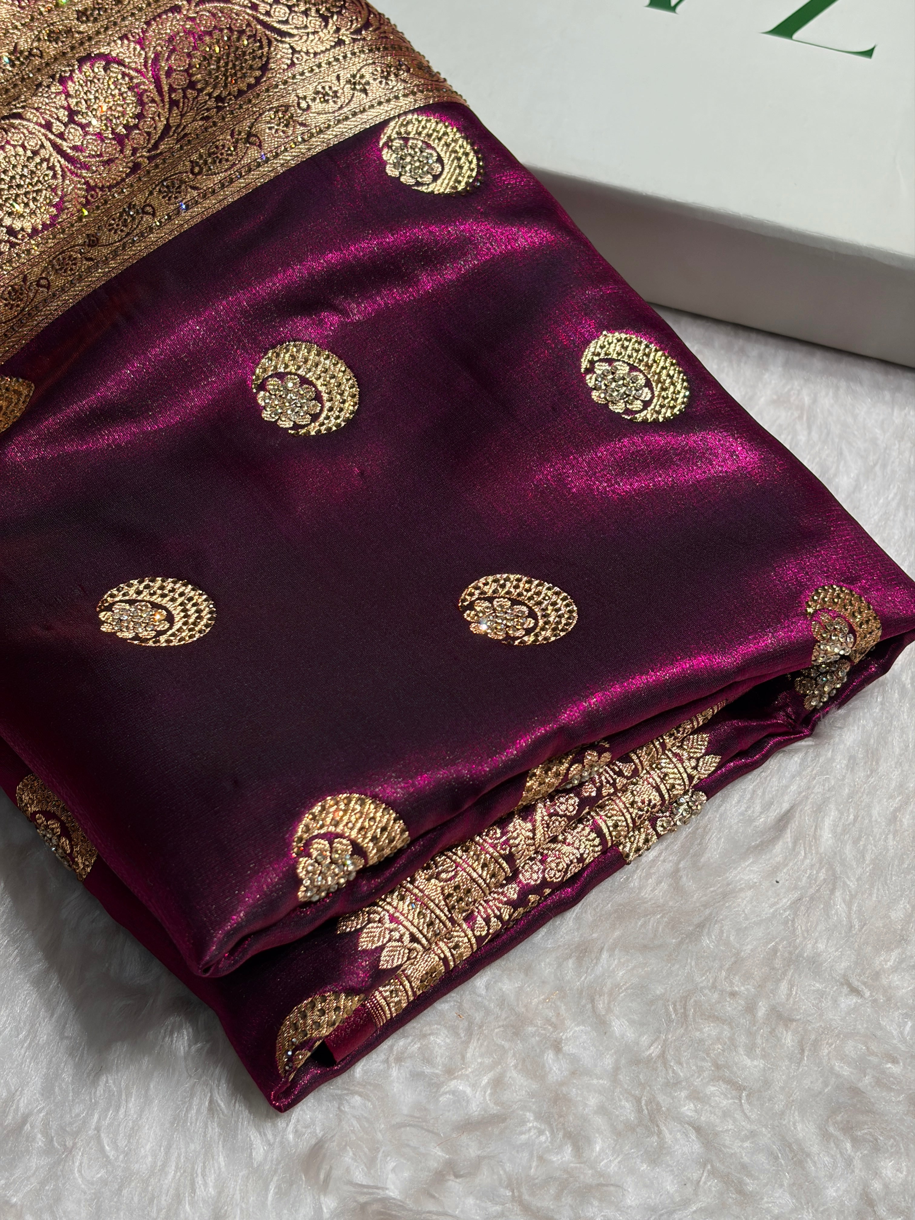 Chand Tara Cross Wine Boota With Traditional Banarasi Swarovski Work BSS04 (R)