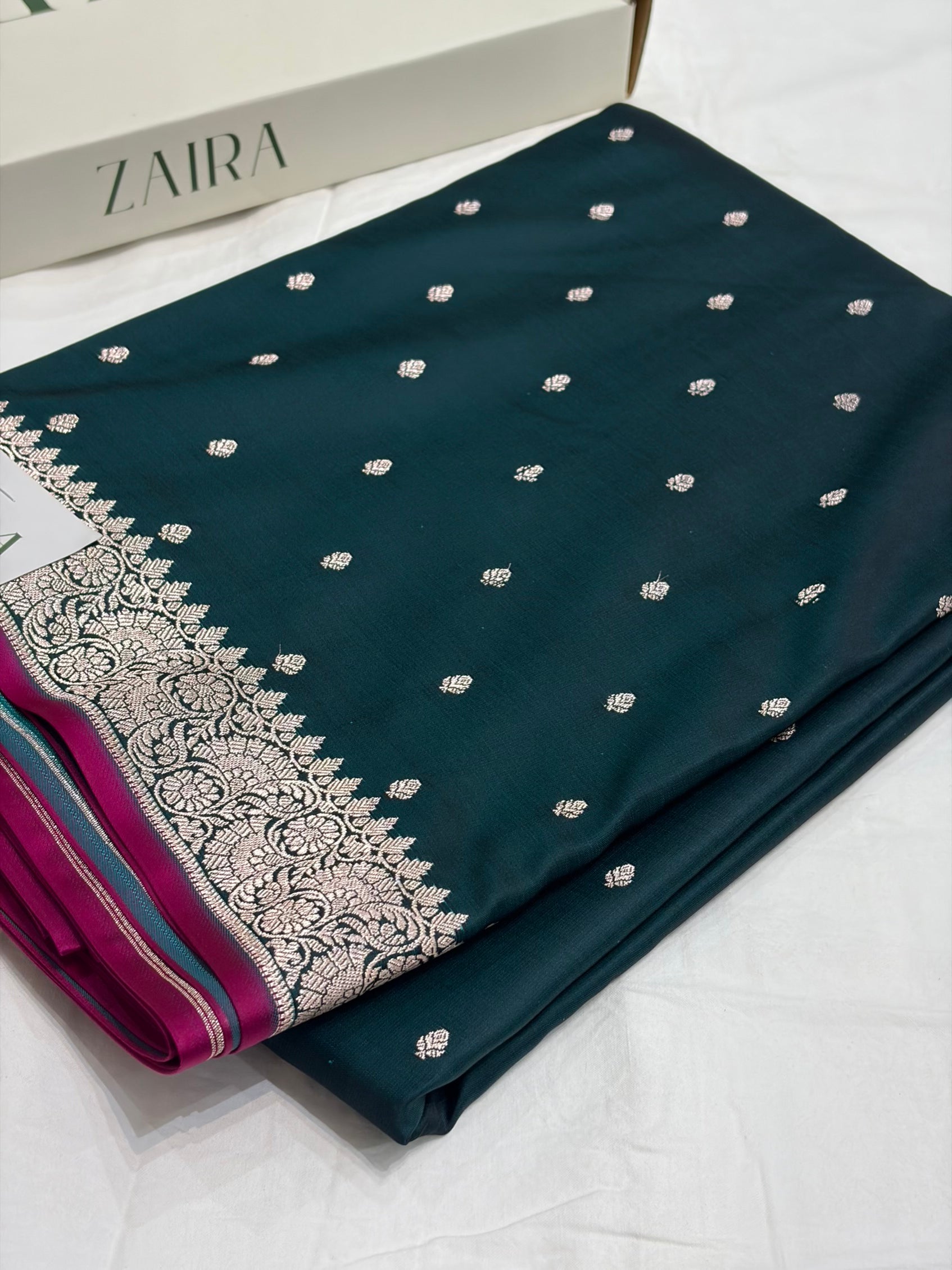 Wine Shade With Booti Pattern Mashru Silk Saree