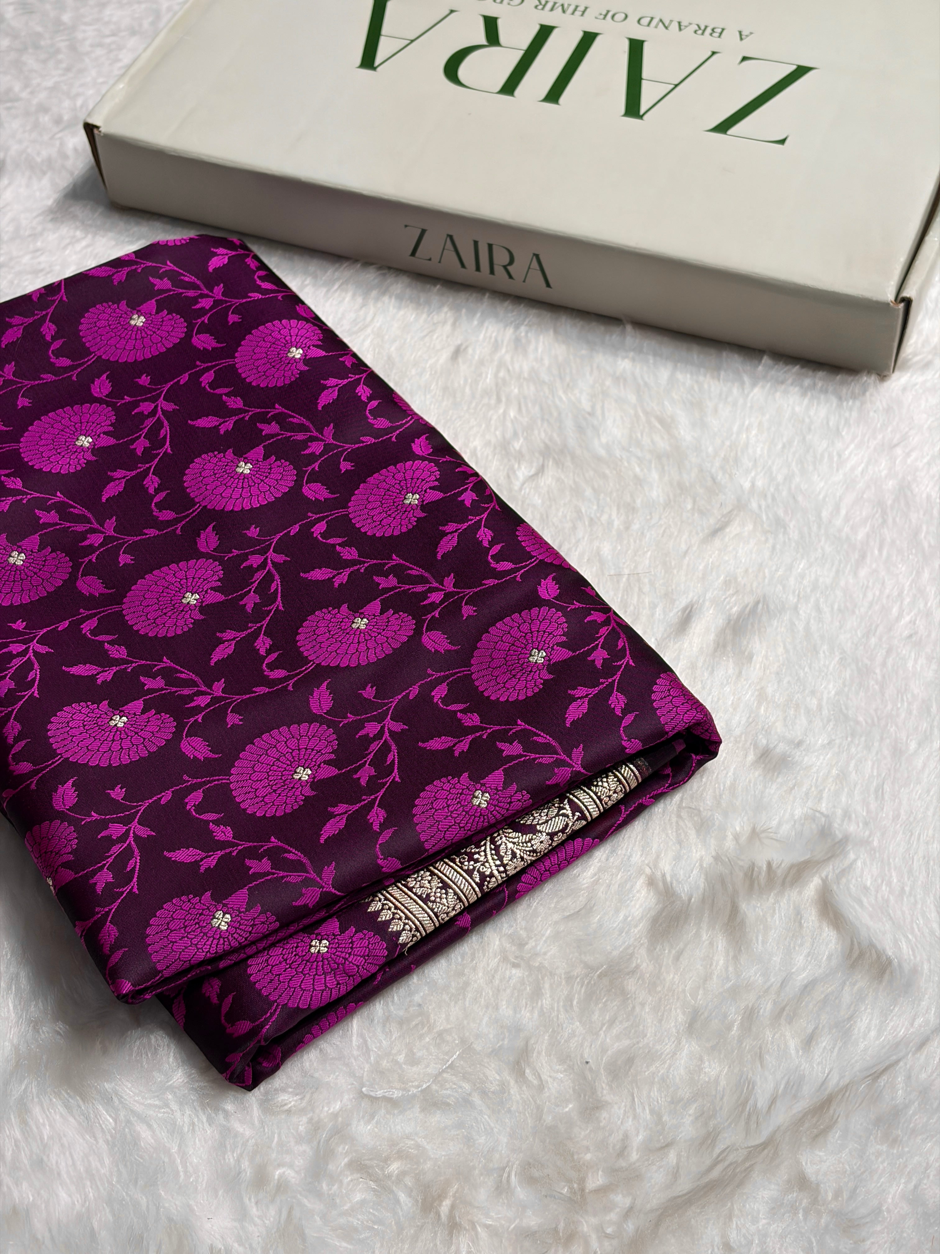 Magenta Shades Tanchoi Motif Mashru Silk Saree MST-11