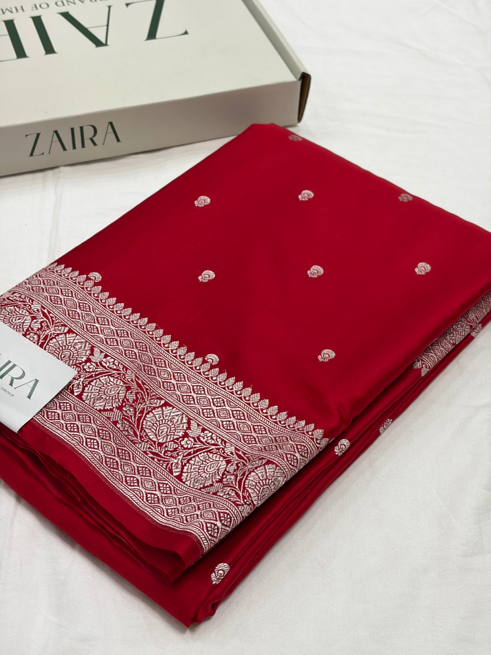 Red Shade With Booti Pattern Mashru Silk Saree