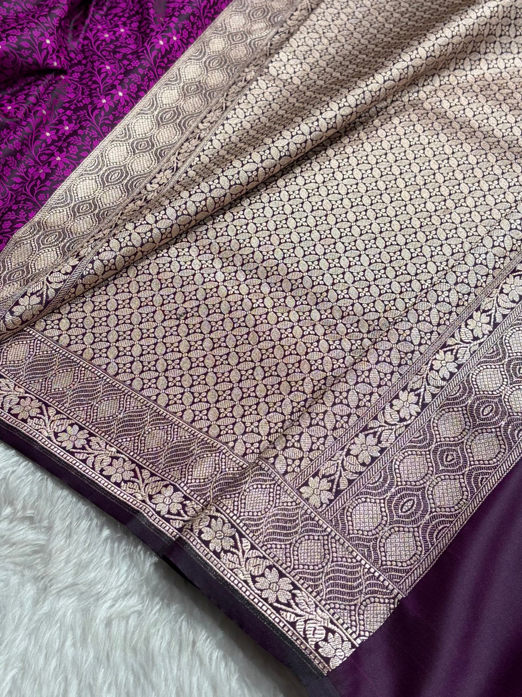 Magenta Shades Tanchoi Motif Mashru Silk Saree MST-15