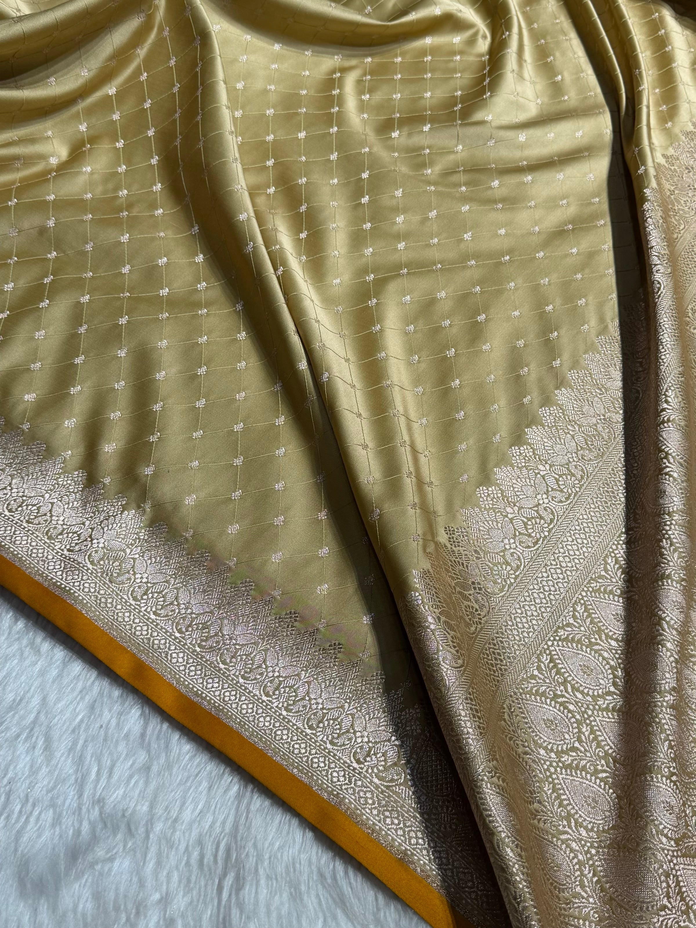 Banarasi Tusser Shades Tanchoi Motif Mashru Silk Saree MST-09