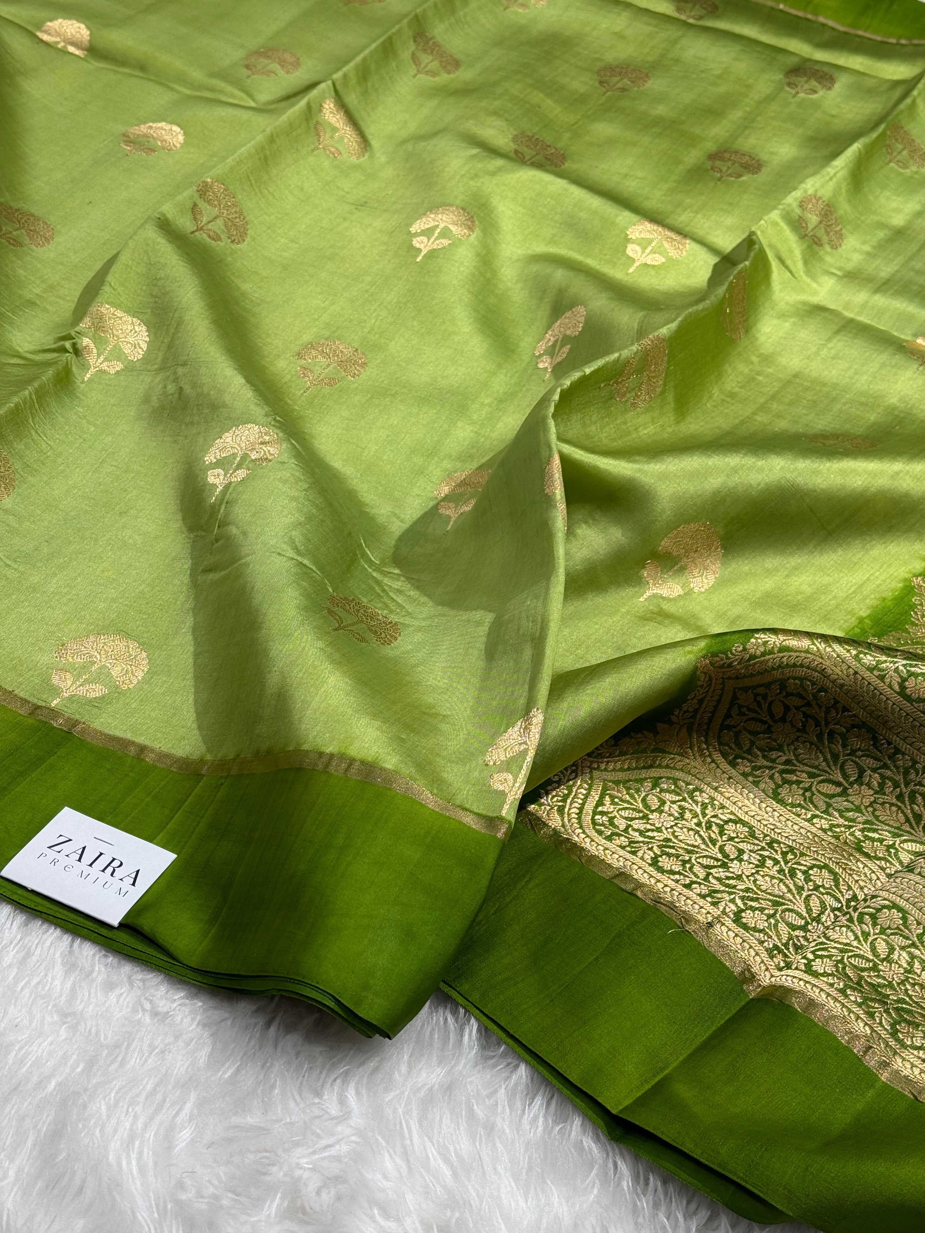 Apple Green Handwoven Paper Mango Silk