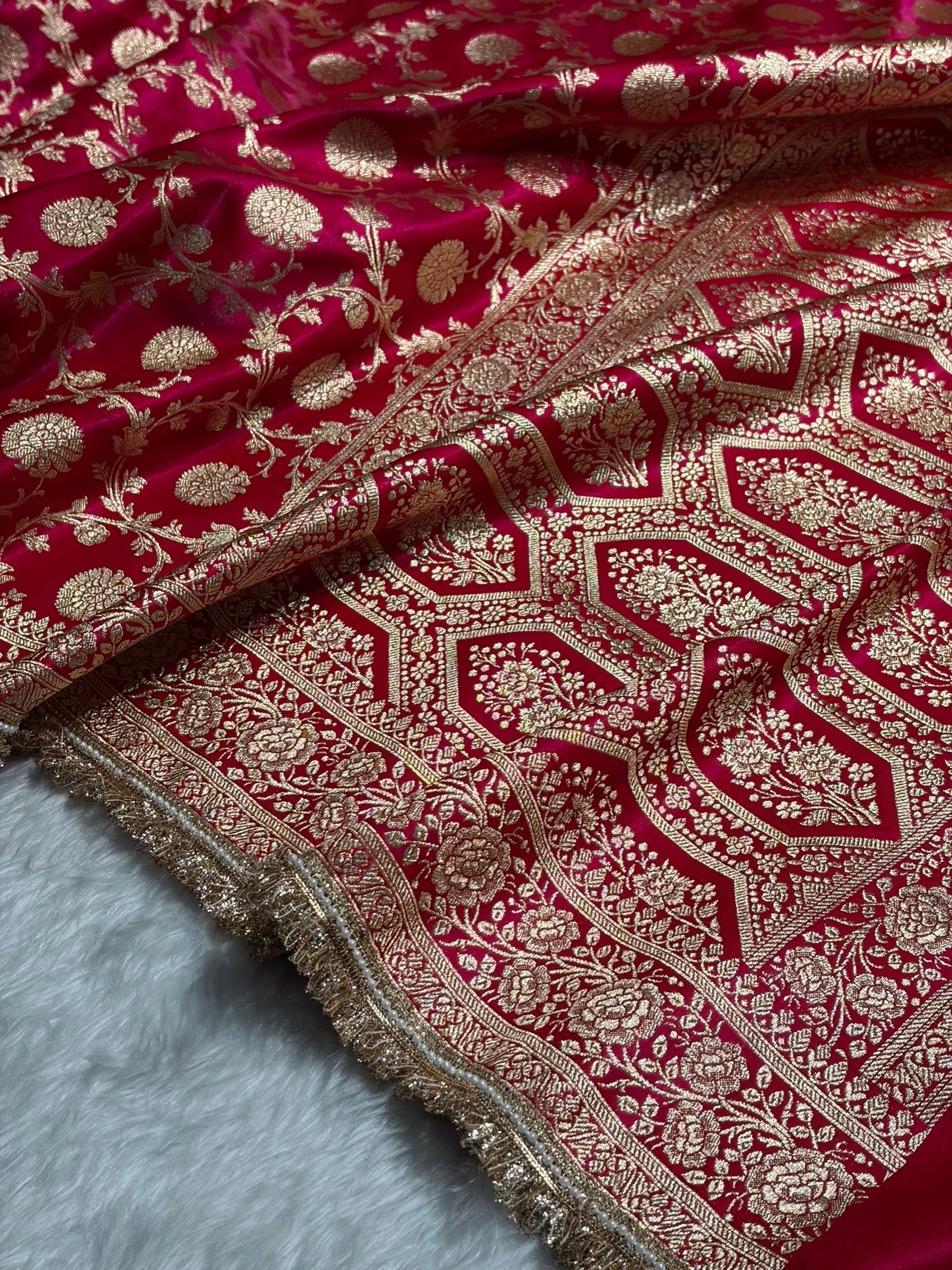 Cross Rani Satin Silk Saree with Gota Patti SSGP15