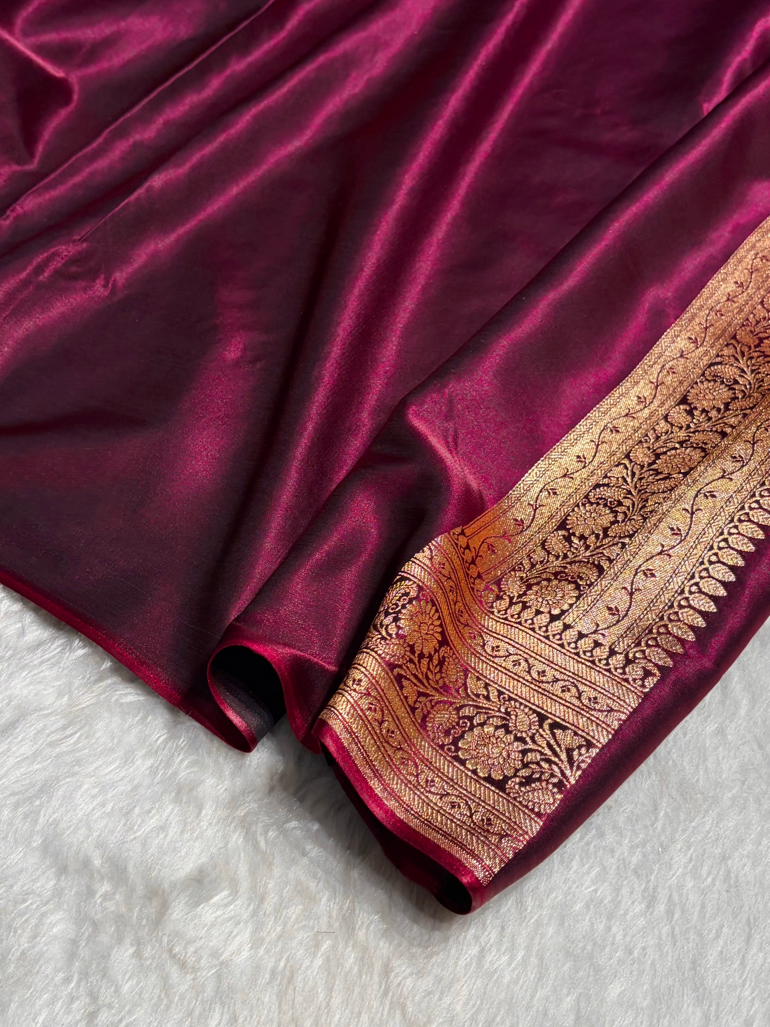 Ultra Light Weight Satin Silk Cross in Dark Wine Shades SS11