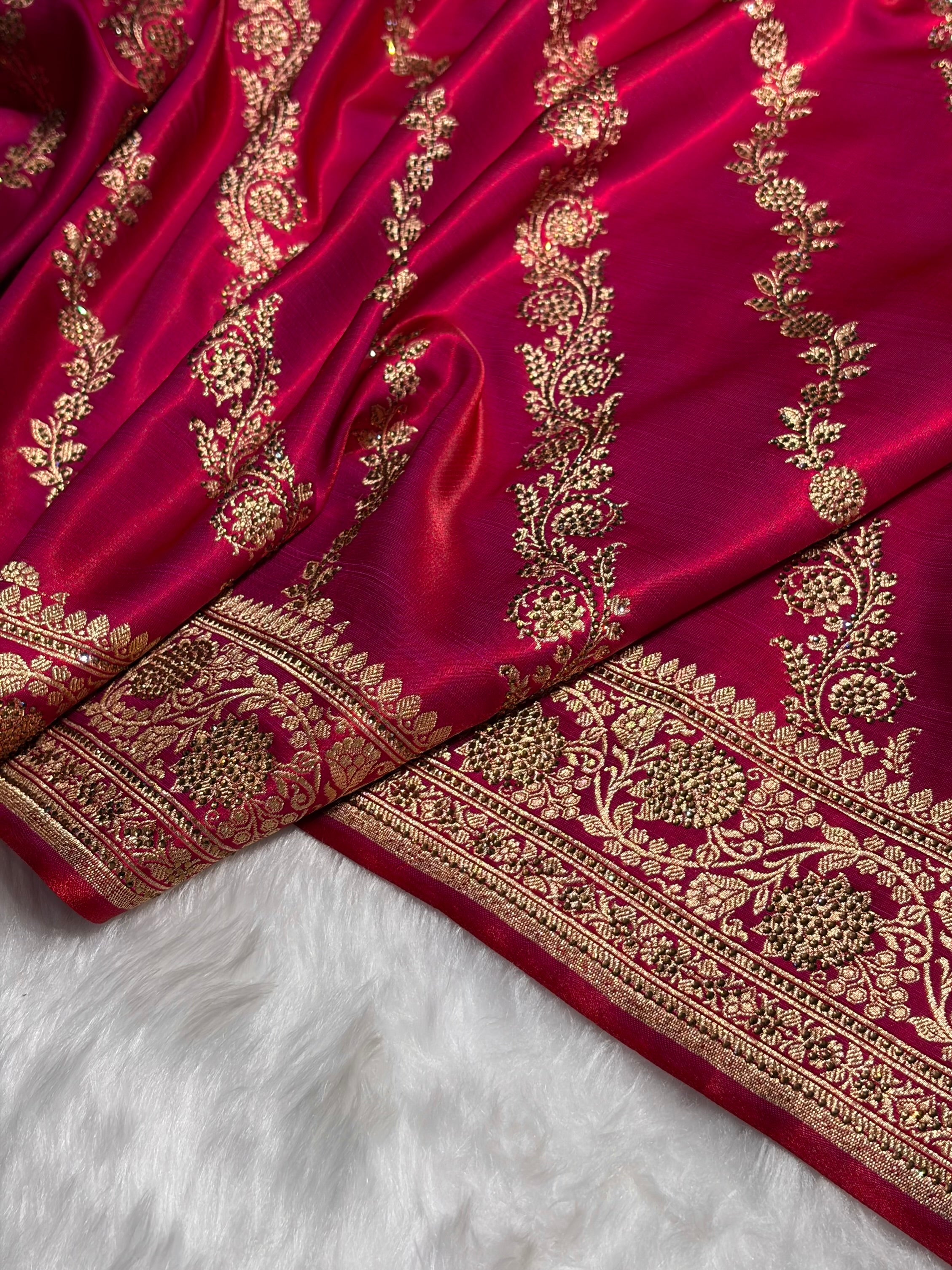 Pinkish Purple Cross with Swarovski Stone Work BSS-10