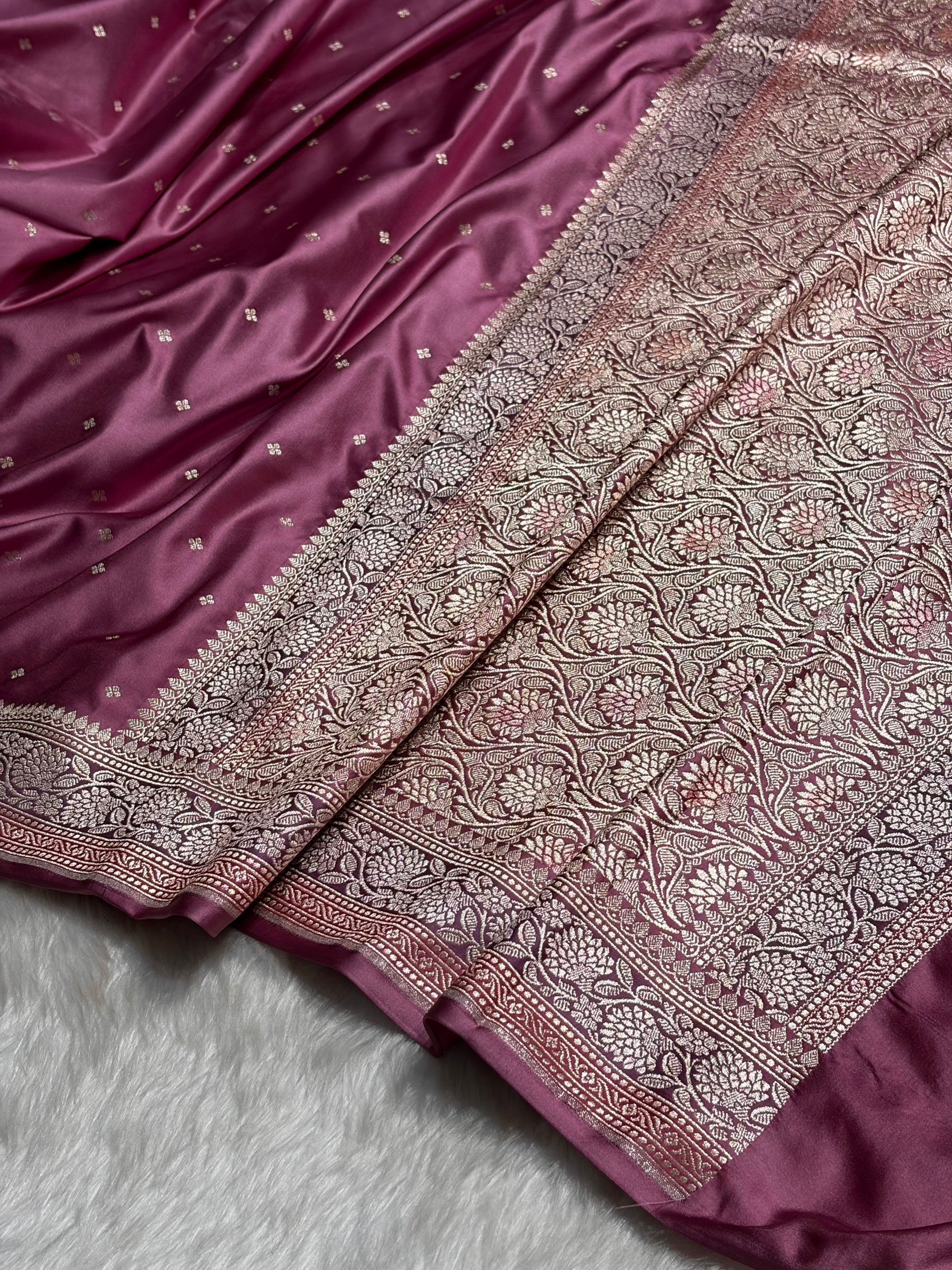 Blush Pink Shades Booti Mashru Silk Saree MS70