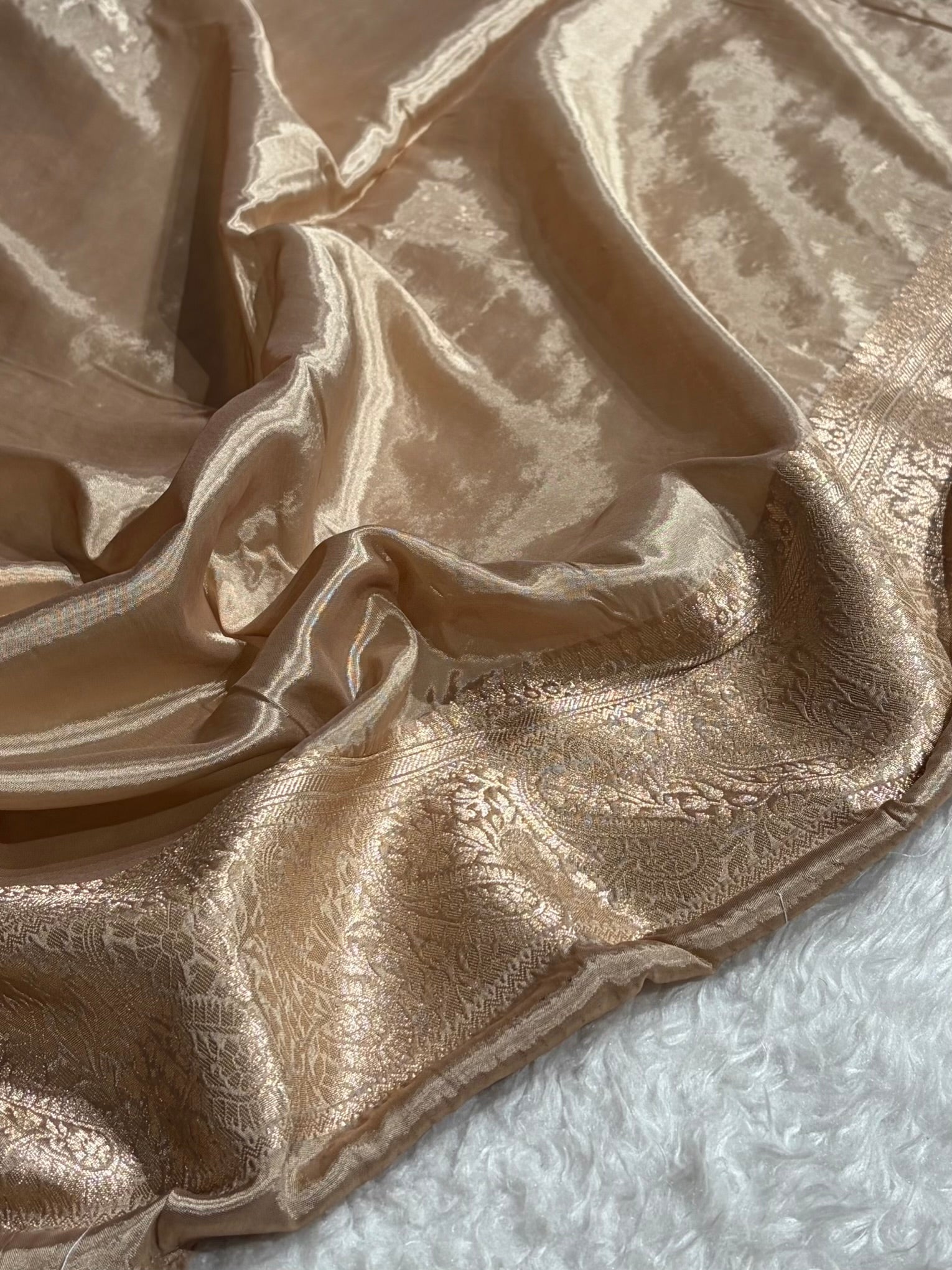 Tusser Shades With Contrast Border Crepe Silky Katan Banarasi Saree CSK-05