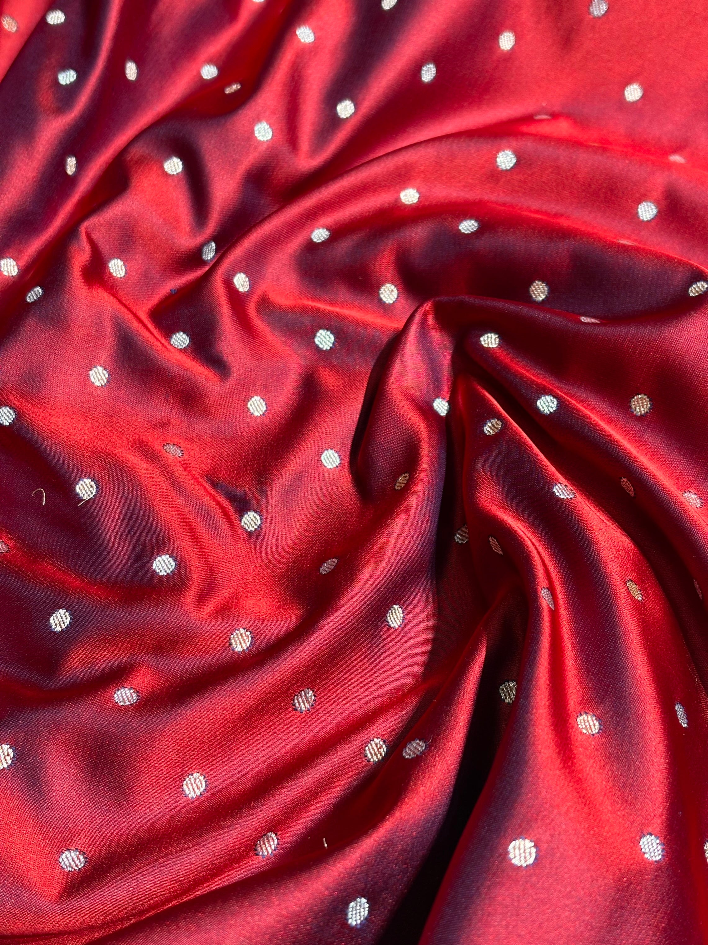Reddish Megenta Floral Boota With Floral Border Mashru Silk Saree MSM 78