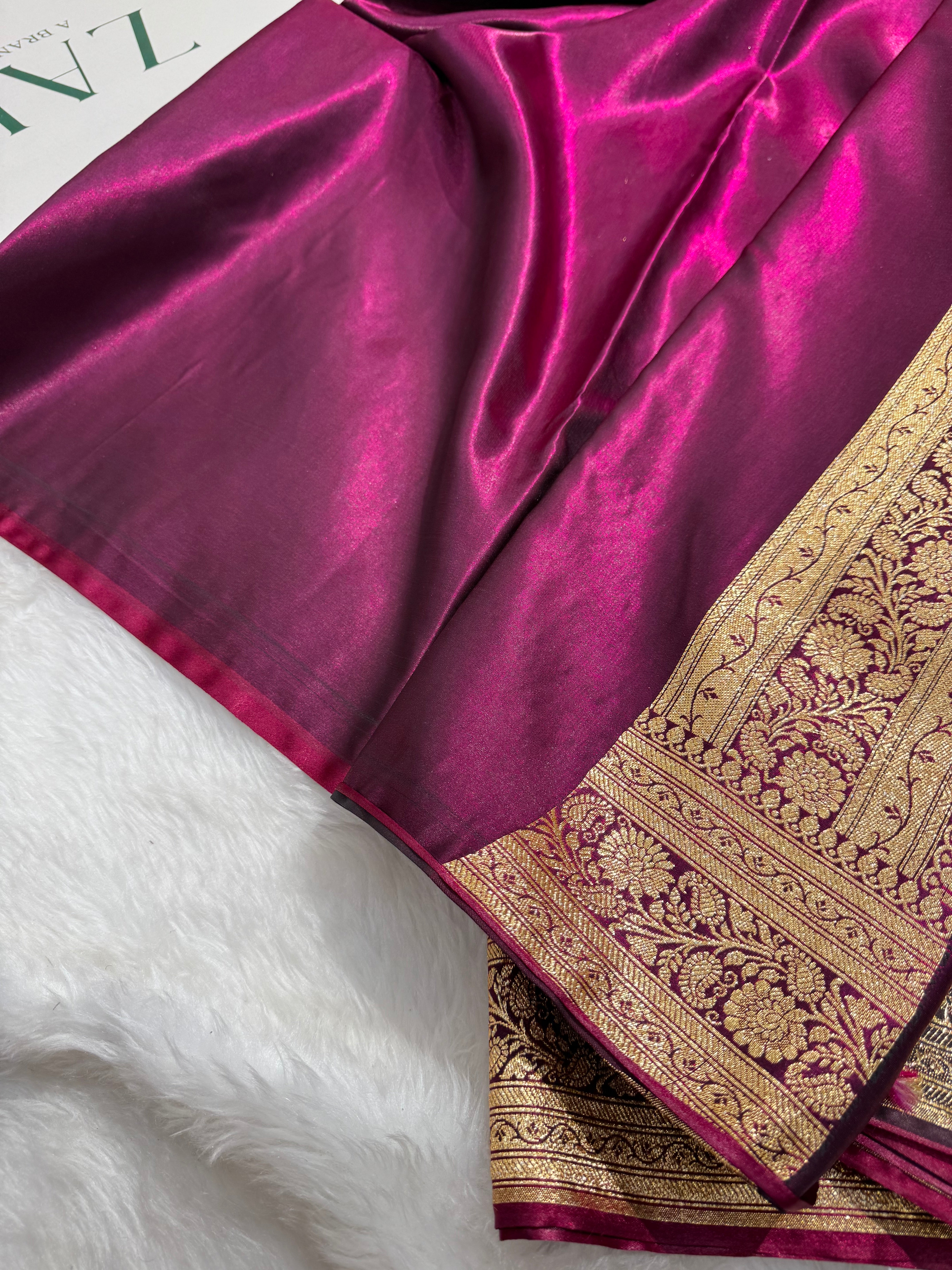 Light Weight Satin Silk booti in Wine Shades SS02