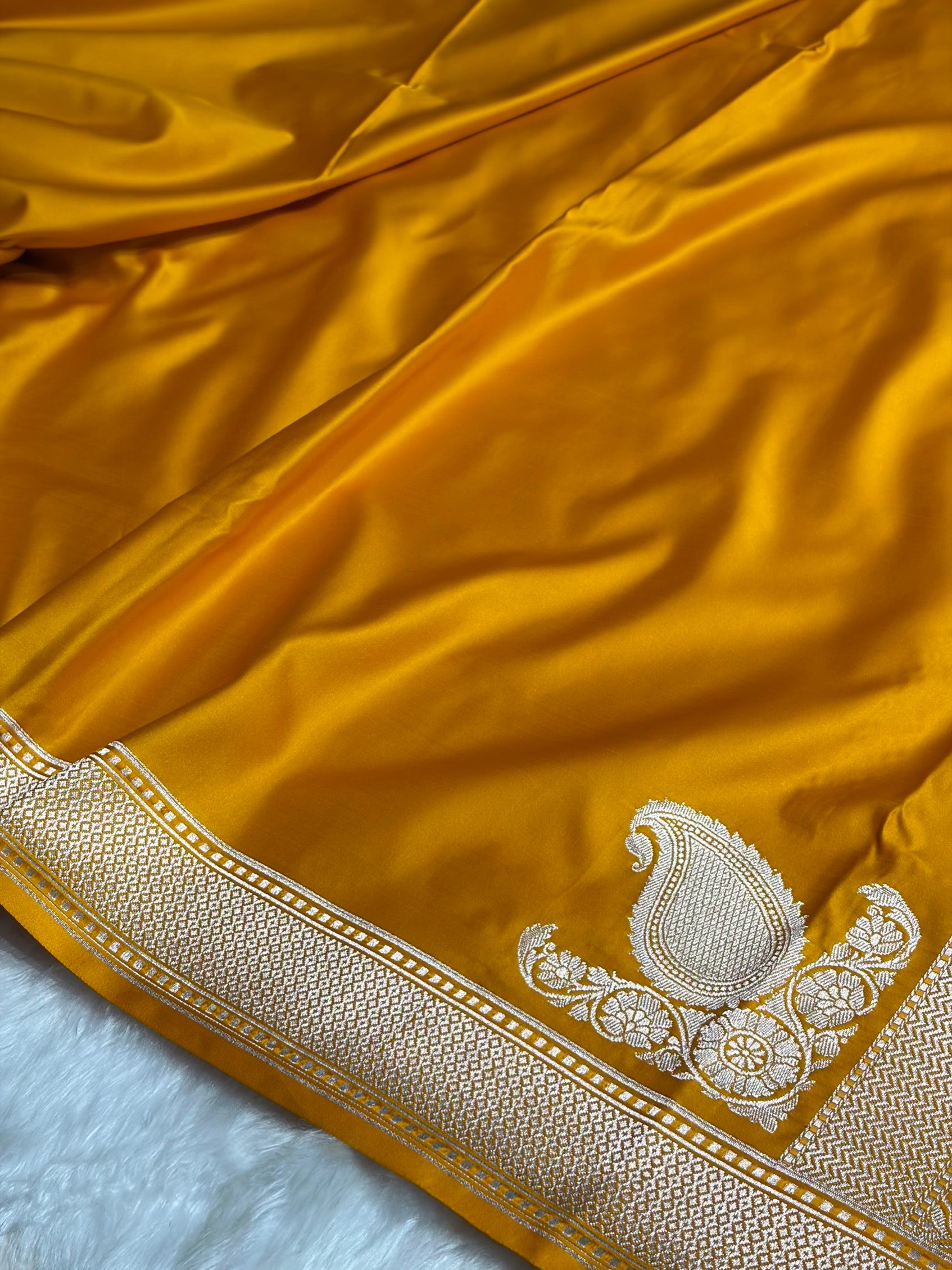 Plain Mashru with Mustard Shades MSM-51