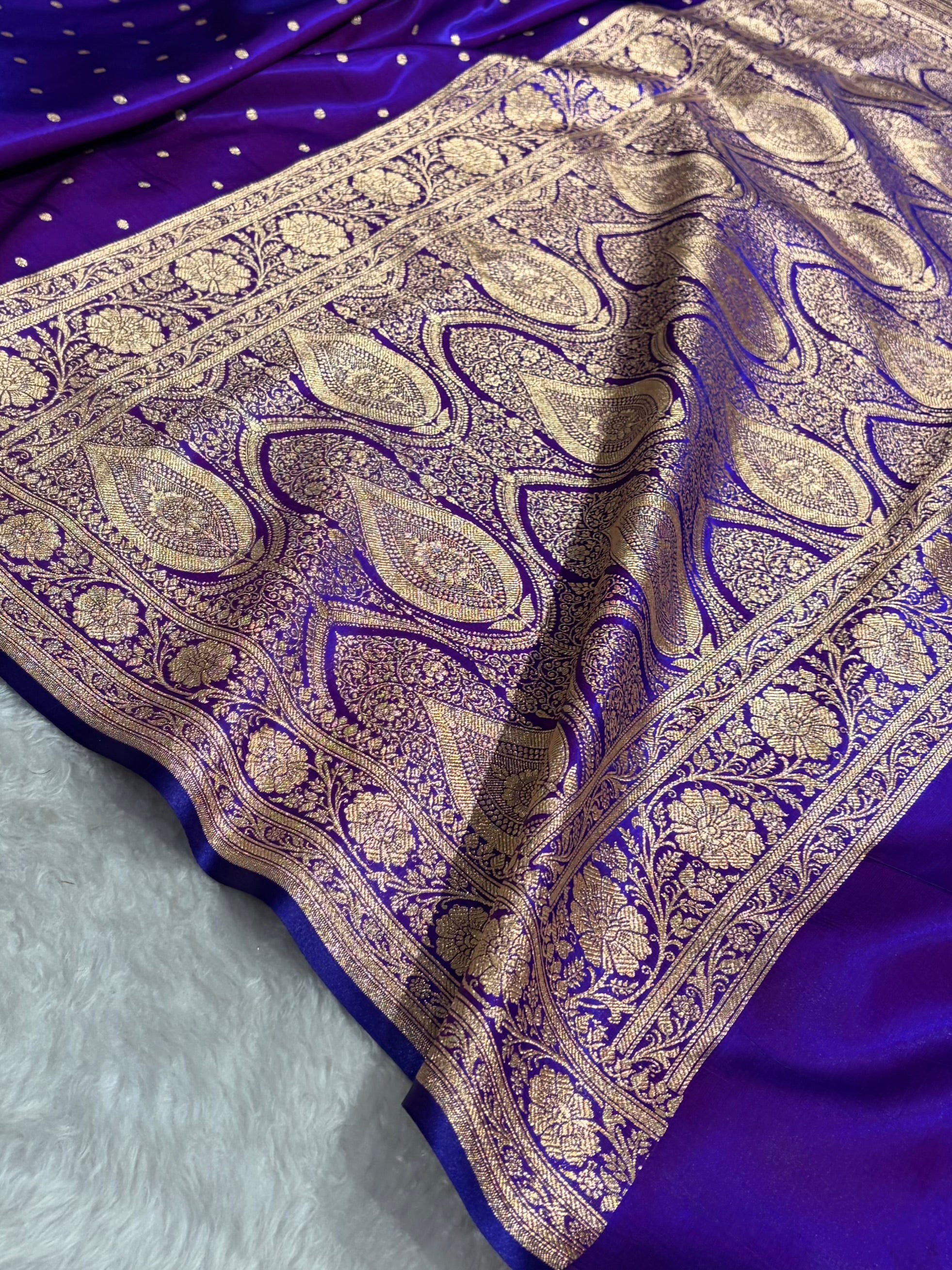 Satin Silk Dot Booti in Purple Shades SS08