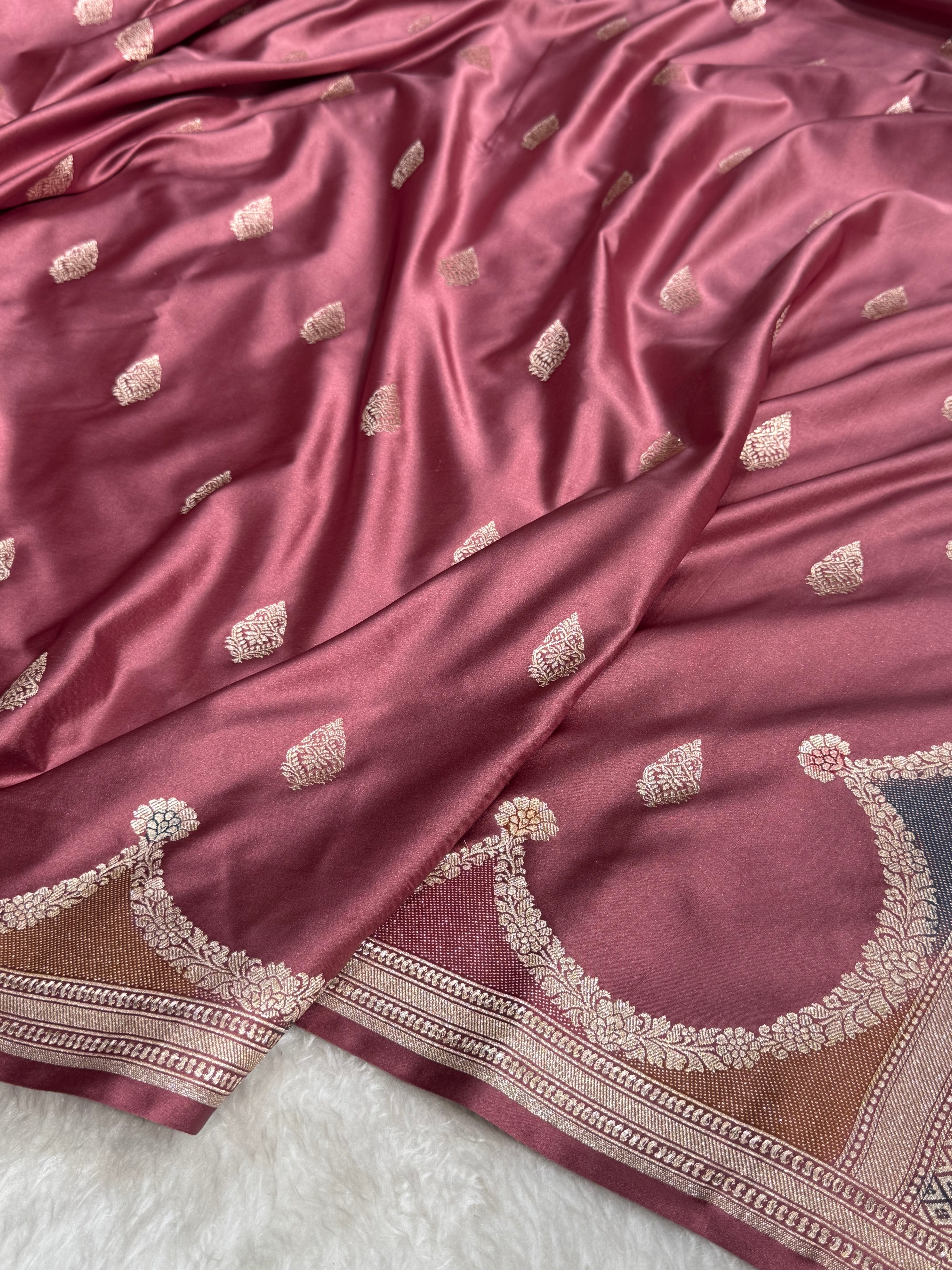 Mauve Scallop Mashru Silk Saree
