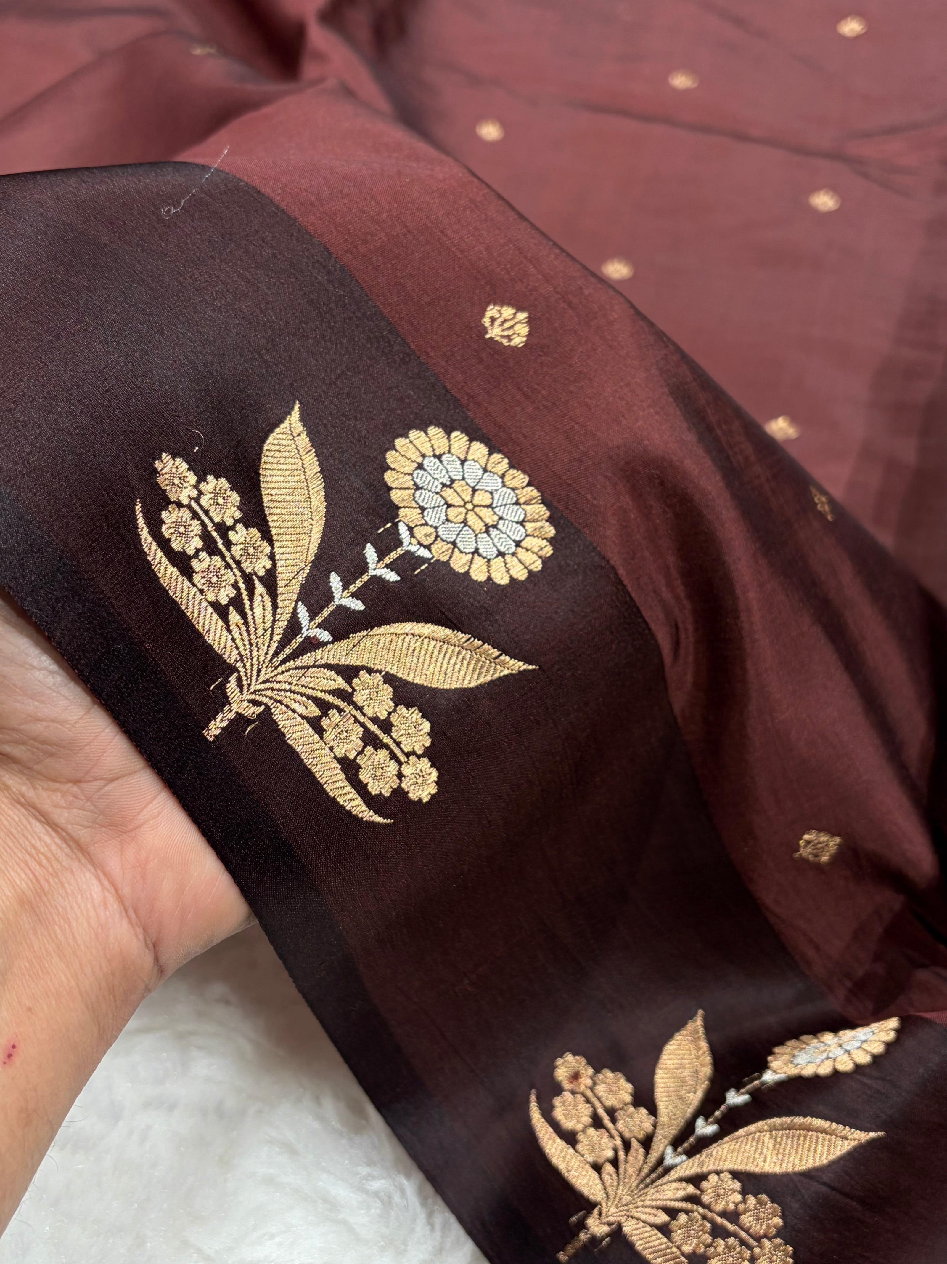 Chocolate Shades Meena Boota Handwoven Paper Silk RM-24