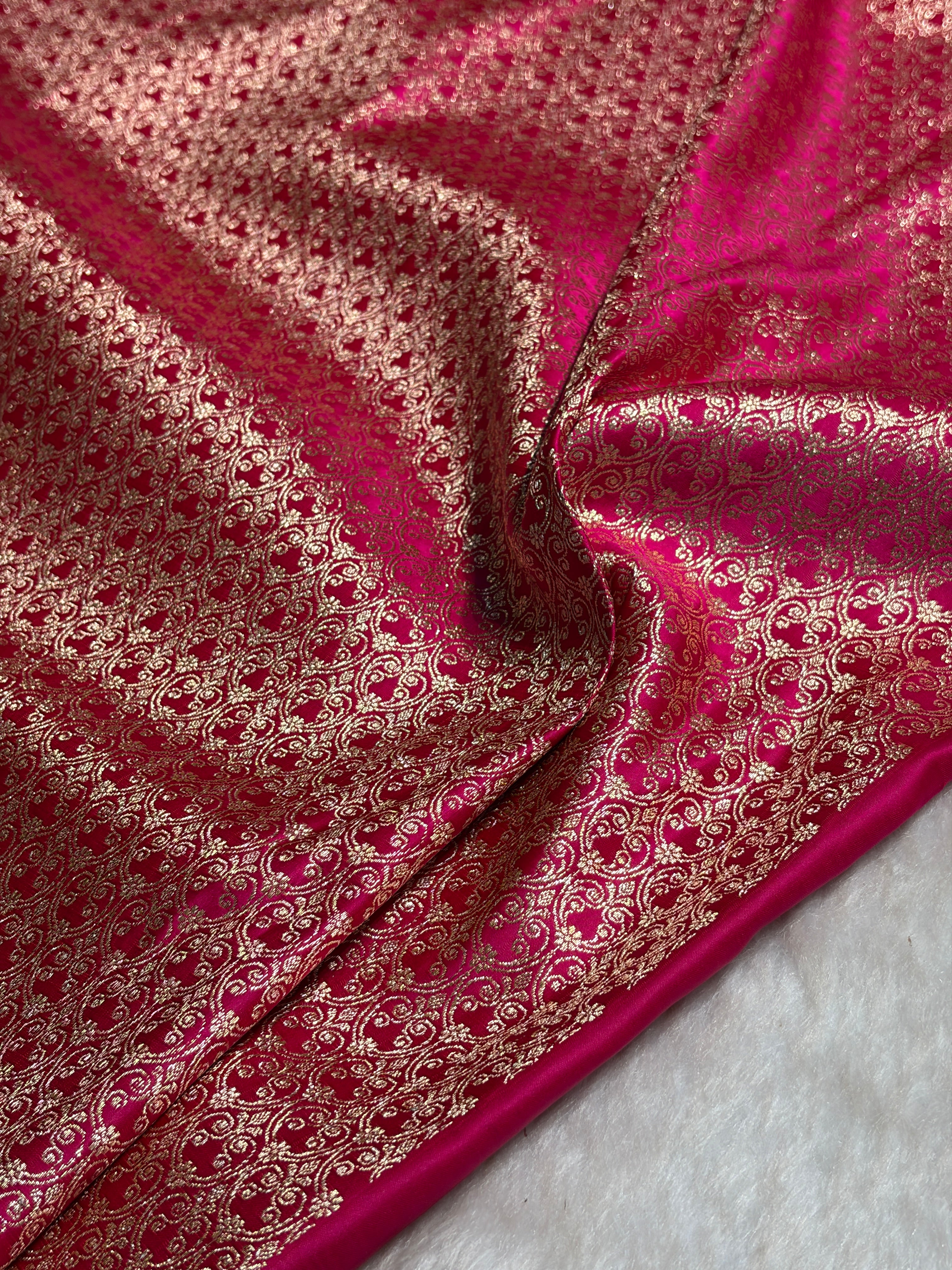 Rani Floral Boota Satin Katan Silk saree SK35