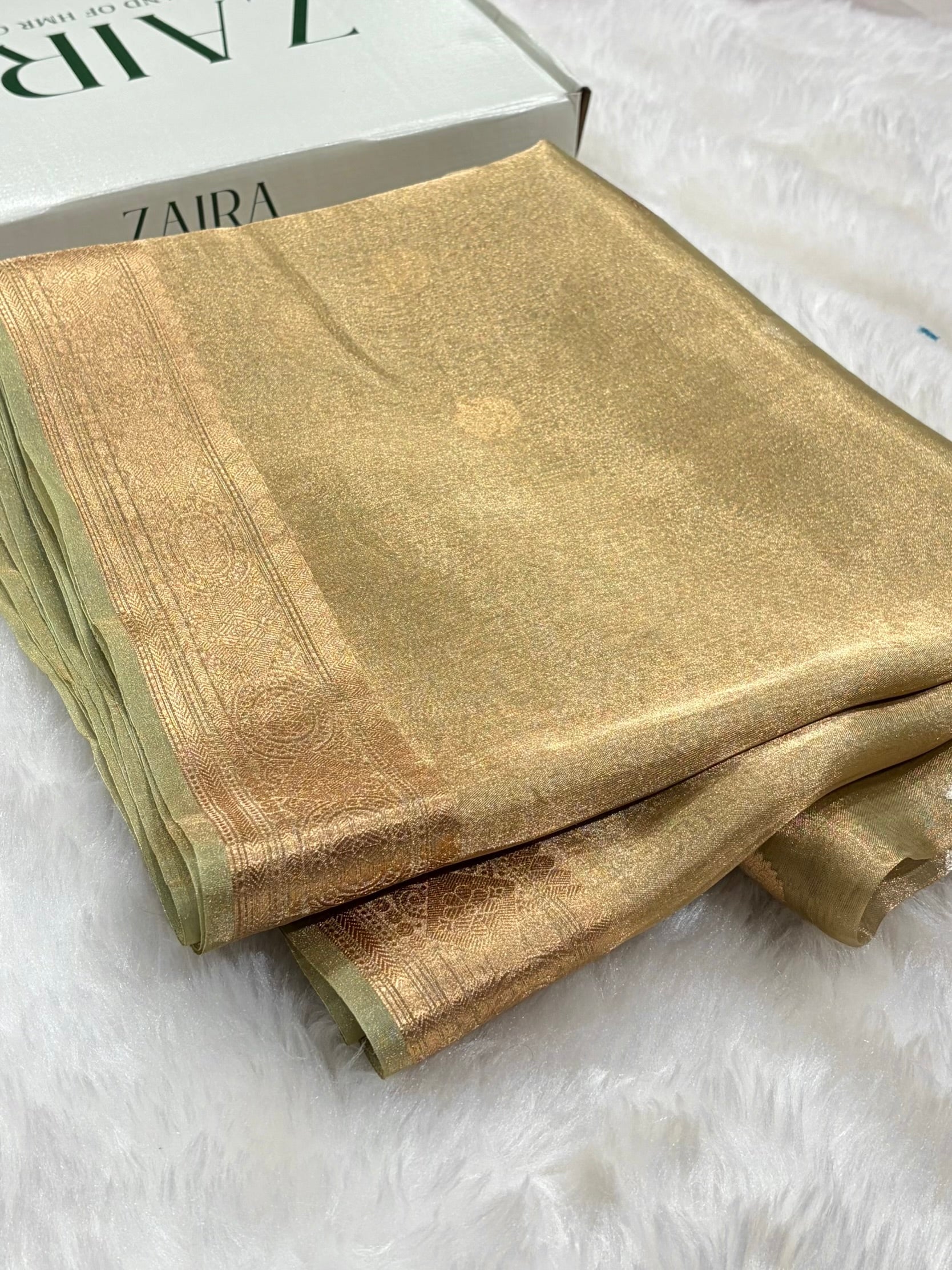 Tusser Bananasi Floral Shades Pure Tissue Silk Saree PT-37