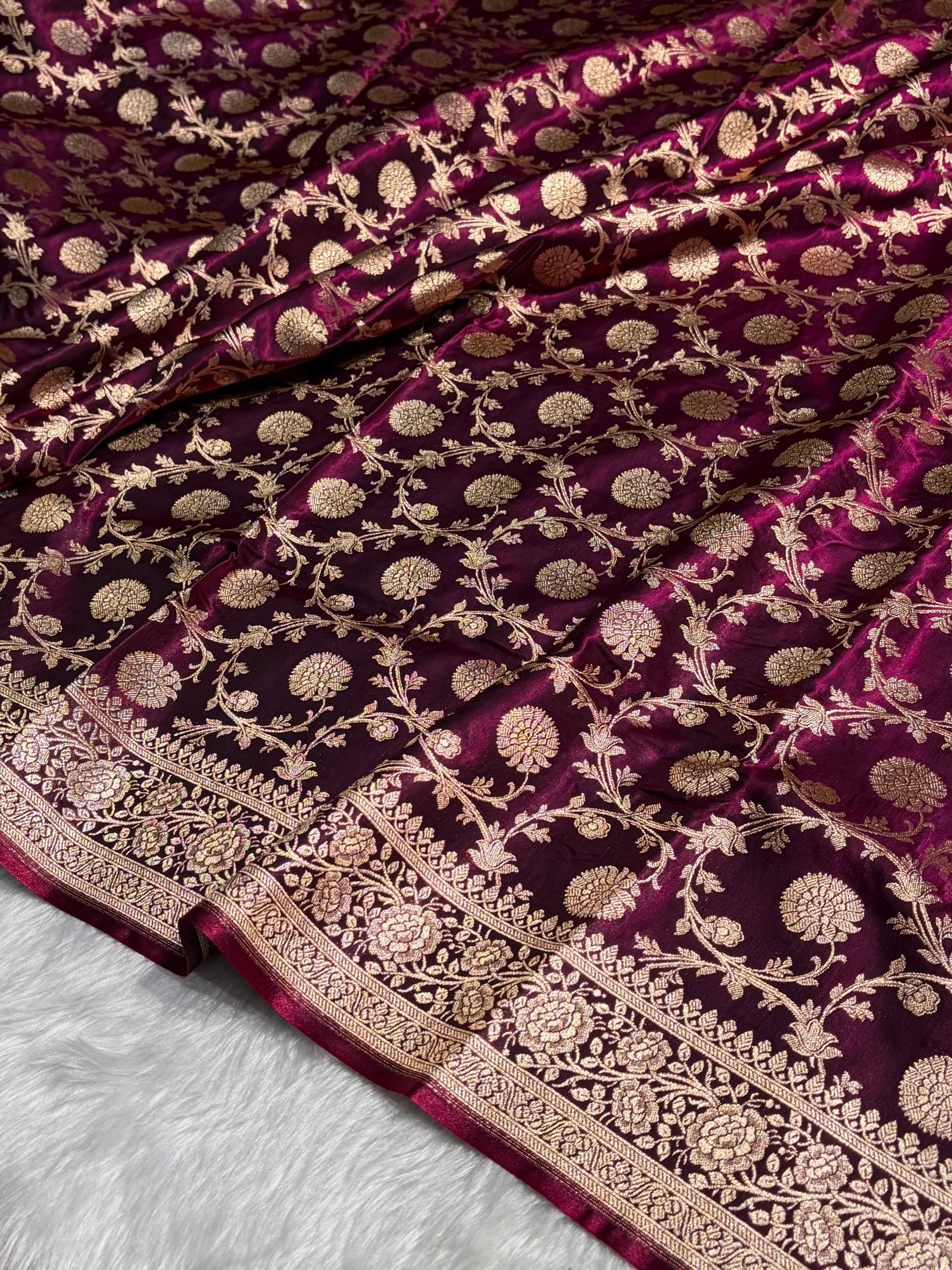 Light Weight Wine shades Satin Silk Saree SS15