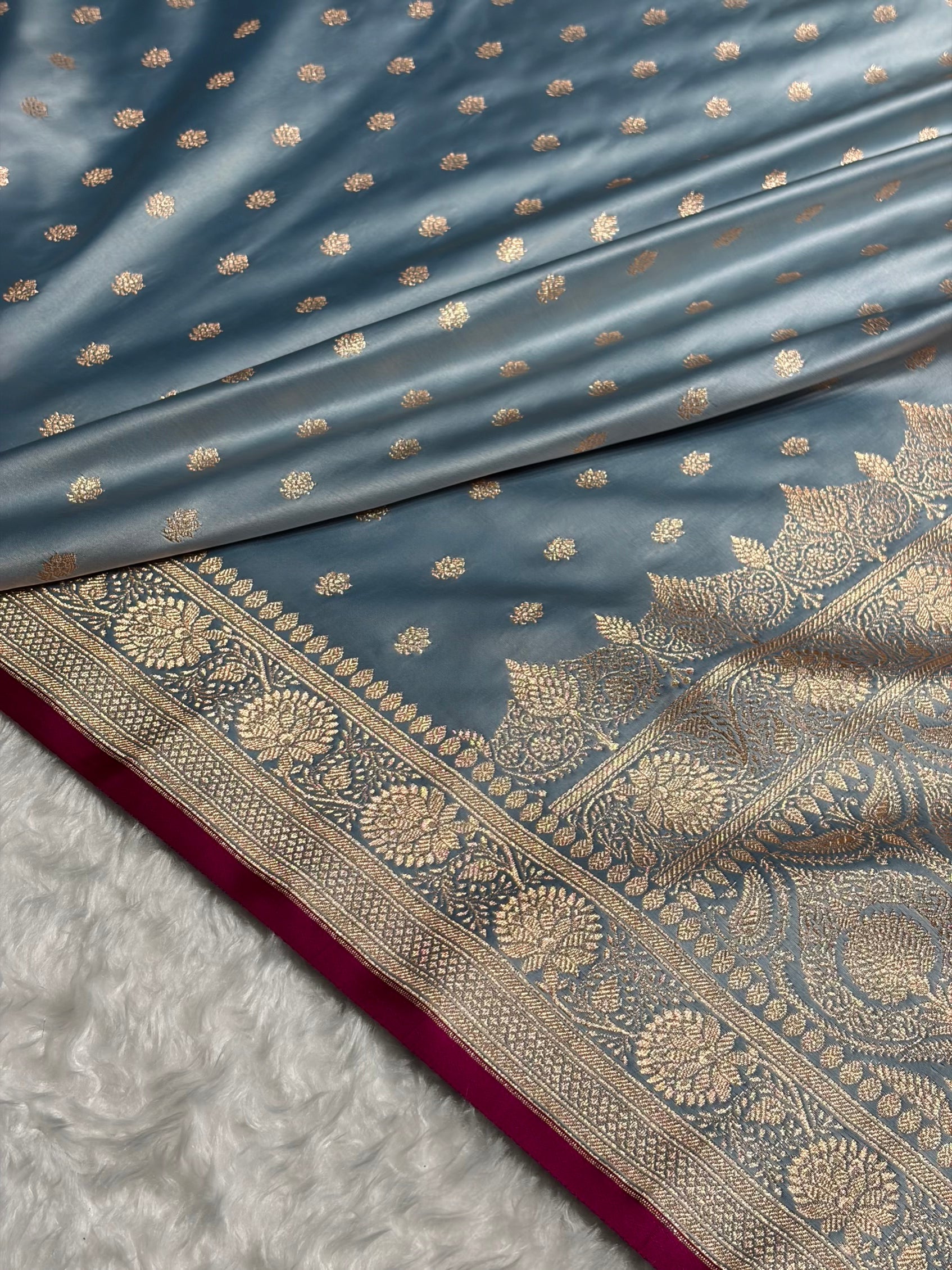 Banarasi Pastel German Shades Booti Katan Silk Saree SK07
