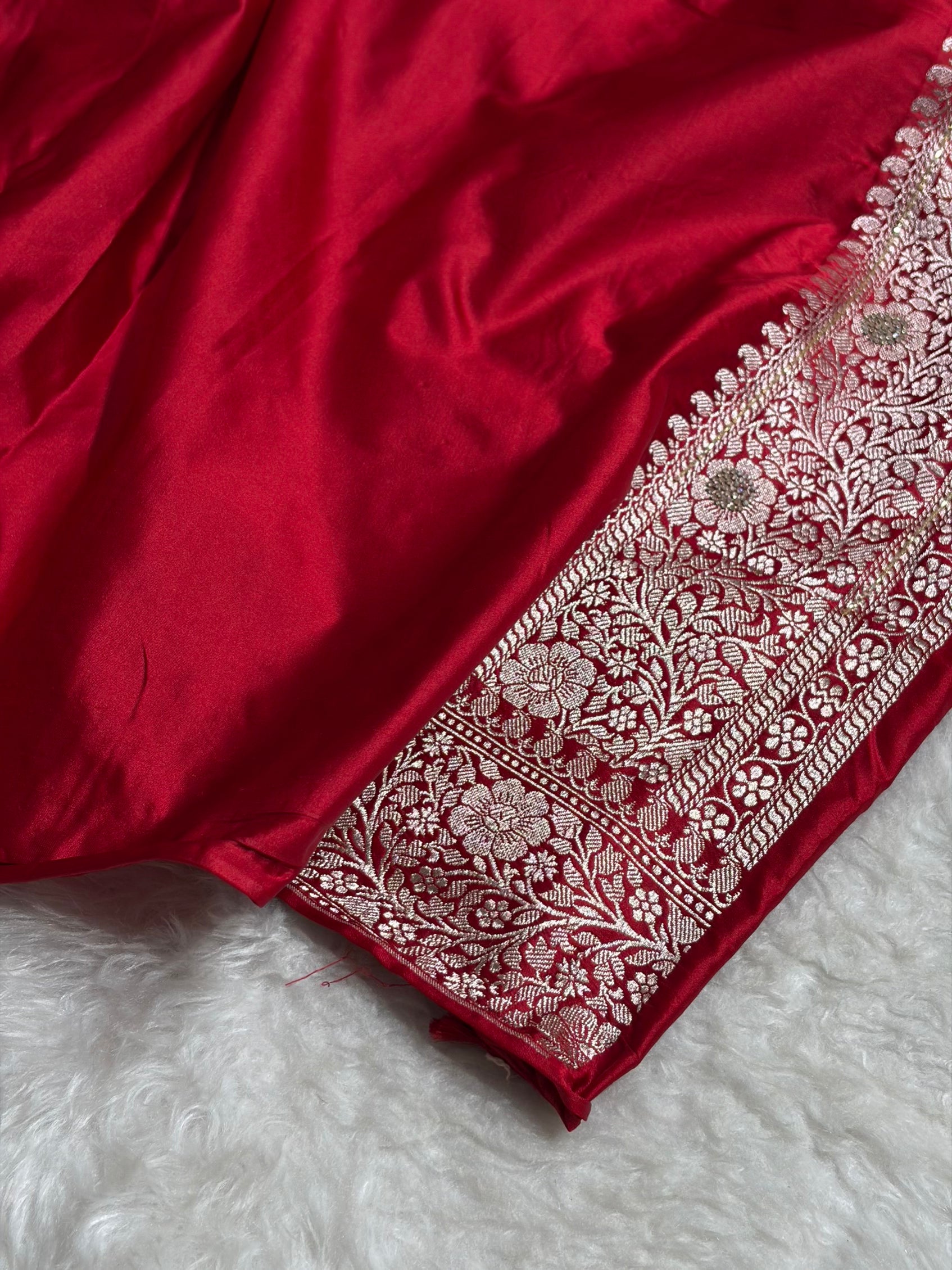 Maroon With Swarovski Work Booti Mashru Silk Saree BMCS40