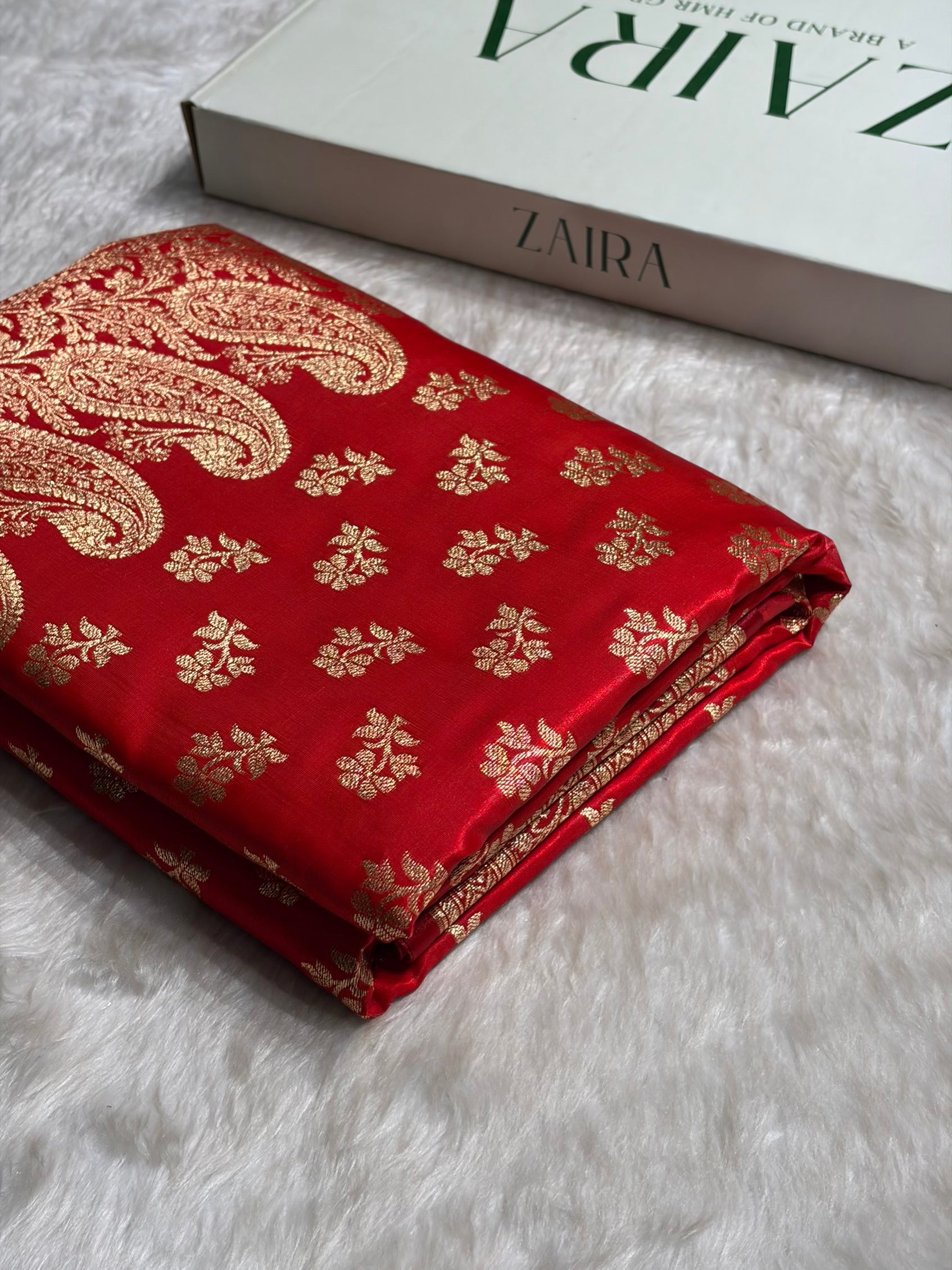 Red Shades Banarasi Satin Silk Saree SS34