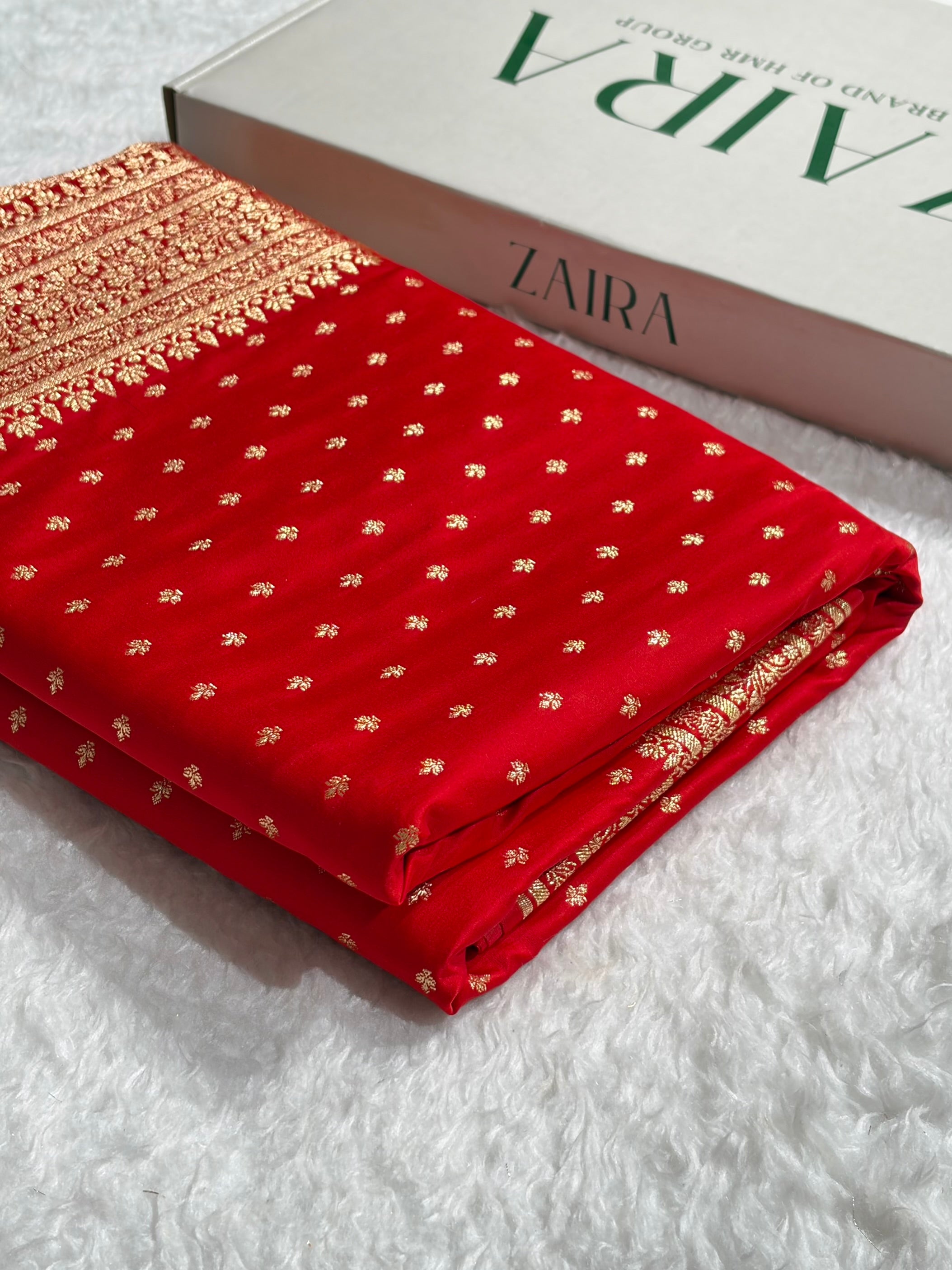 Banarasi Satin Katan Saree in Red Shades SK88