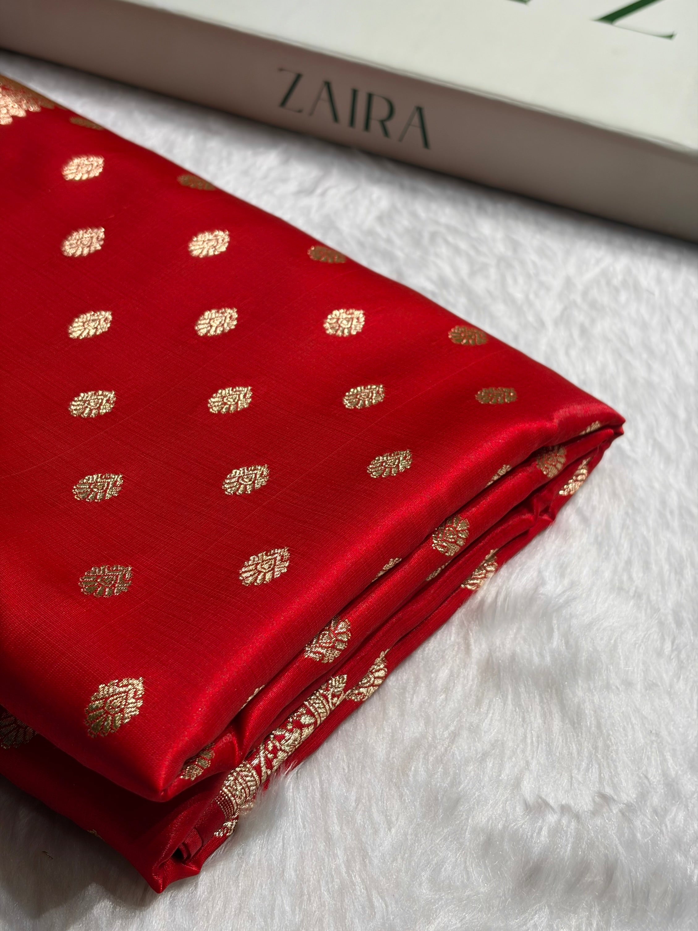 Red Shades Banarasi Satin Silk Saree SS36