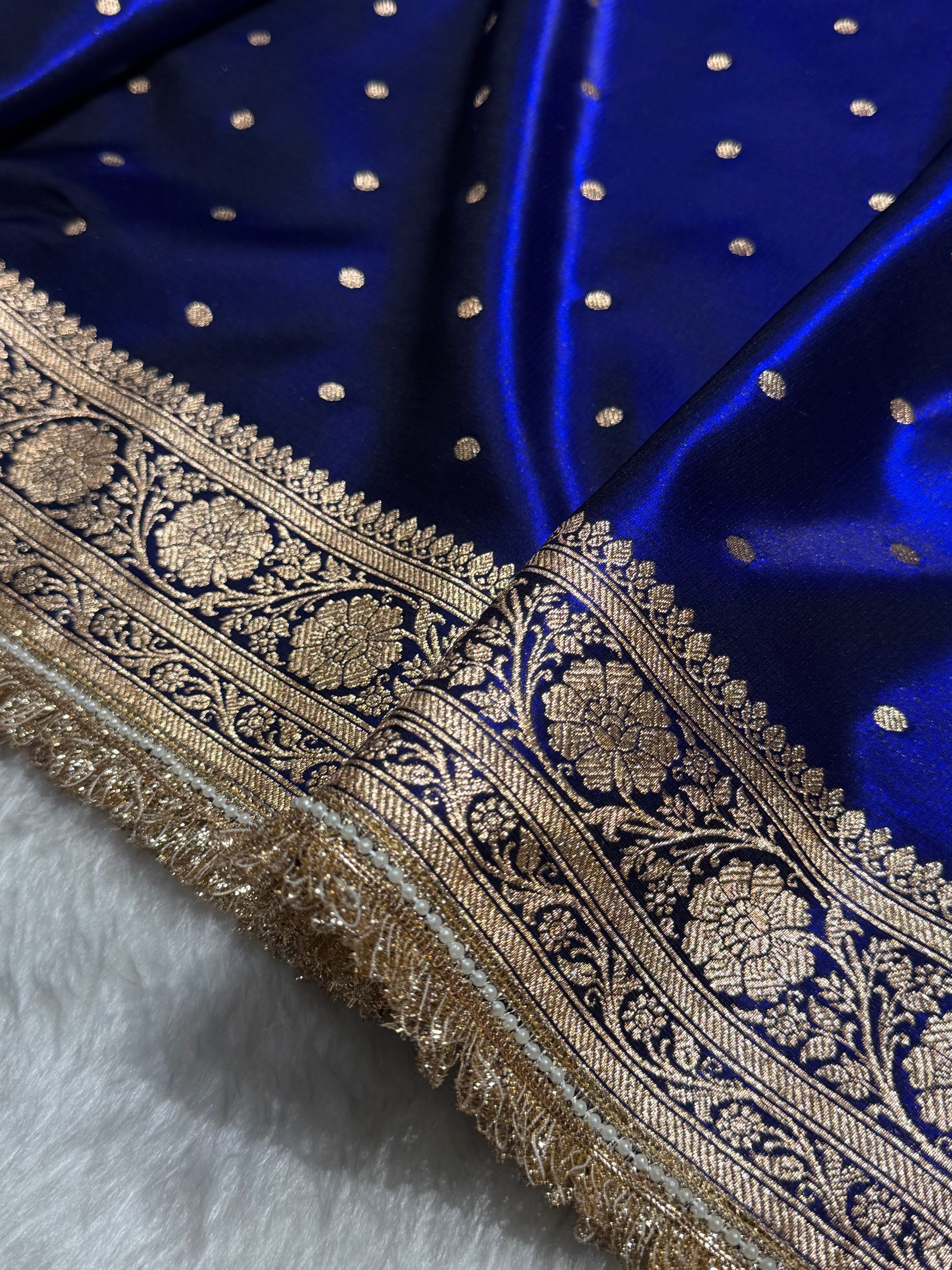 Royal Blue Booti in Peacock Shades With Gotta Patti SSGP08