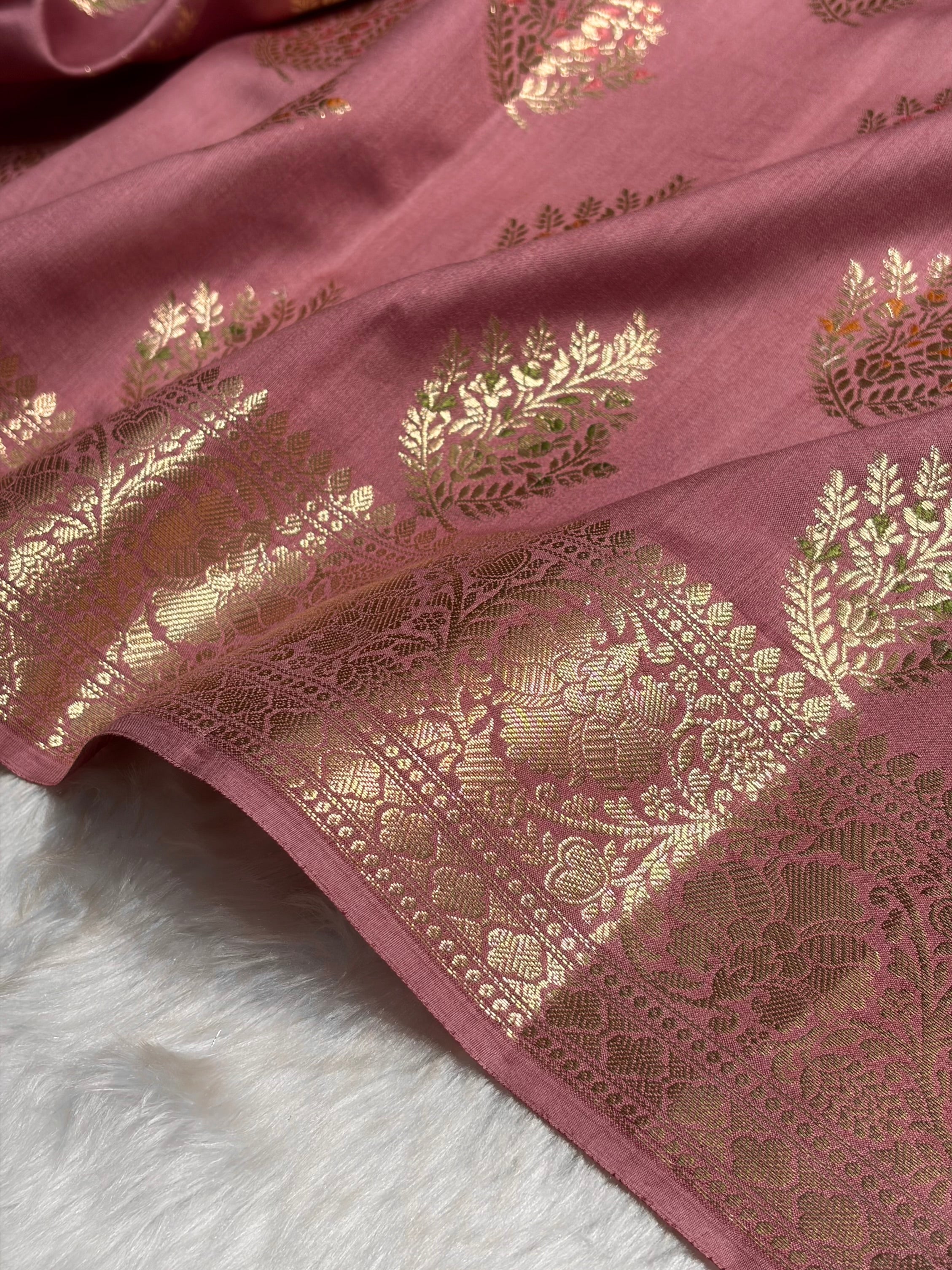 Minakari Dusty Peach Shades Pure Chiniya Silk CH-02