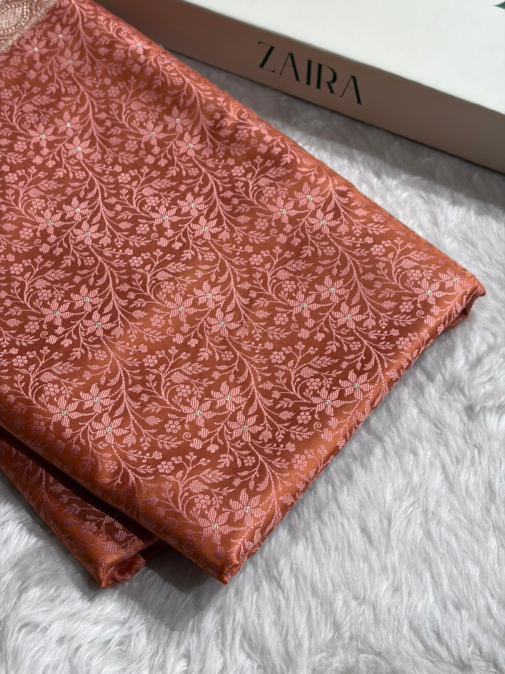 Peach Shades Tanchoi Motif Mashru Silk Saree MST-15