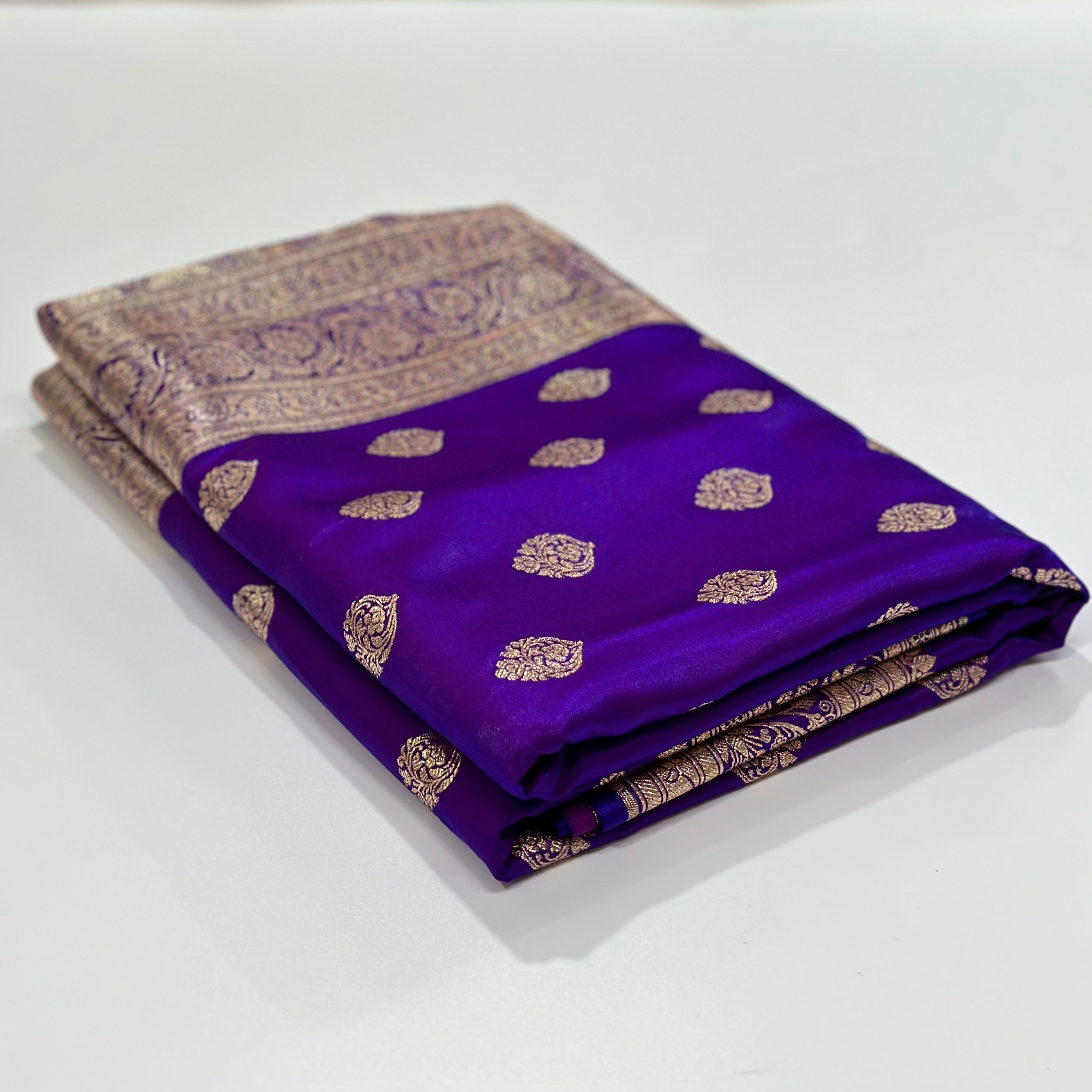 Ultra Light Weight Satin Silk Boota in Purple-Magenta Shades SS03