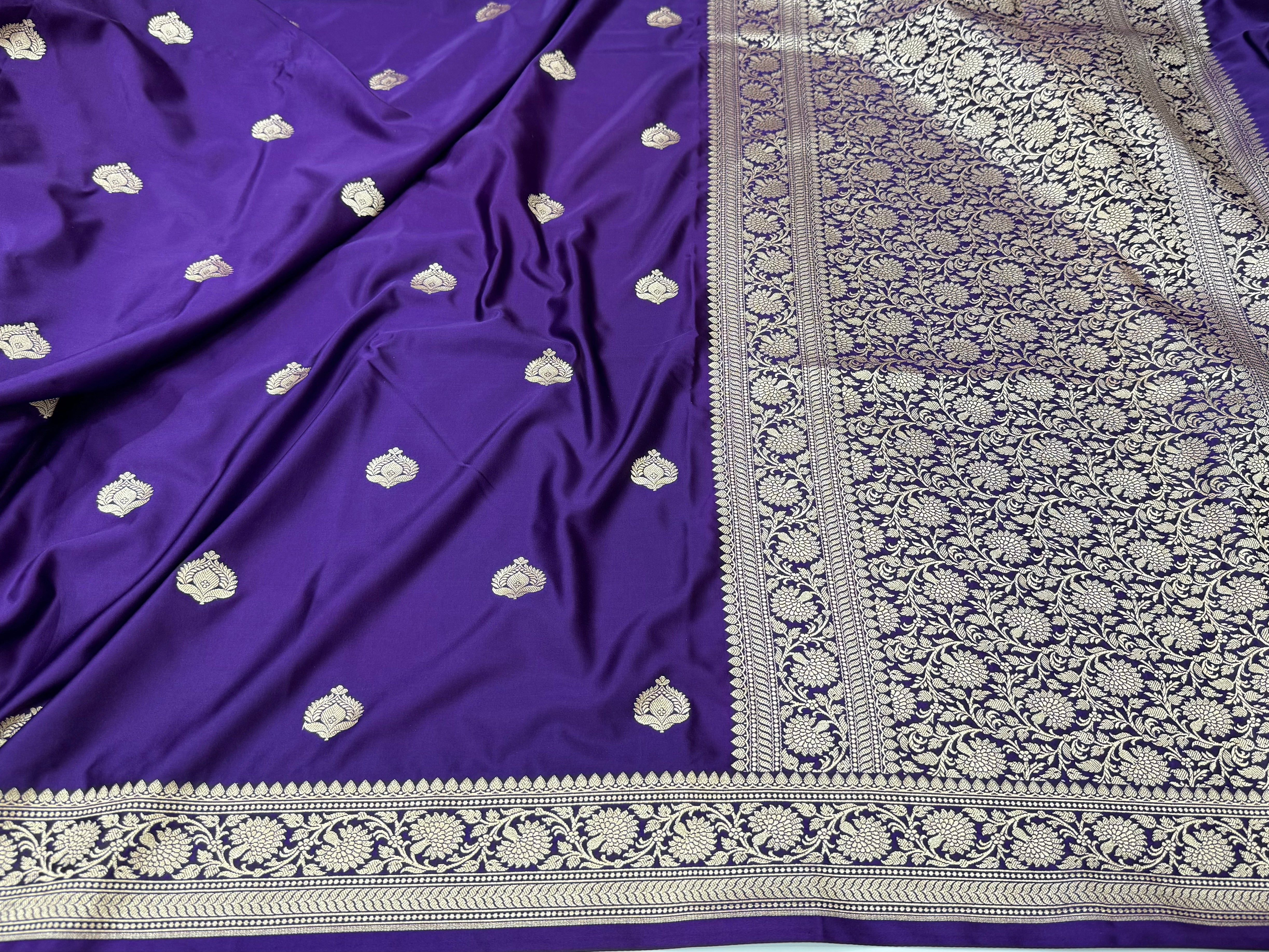 Purple Mashru Silk Saree