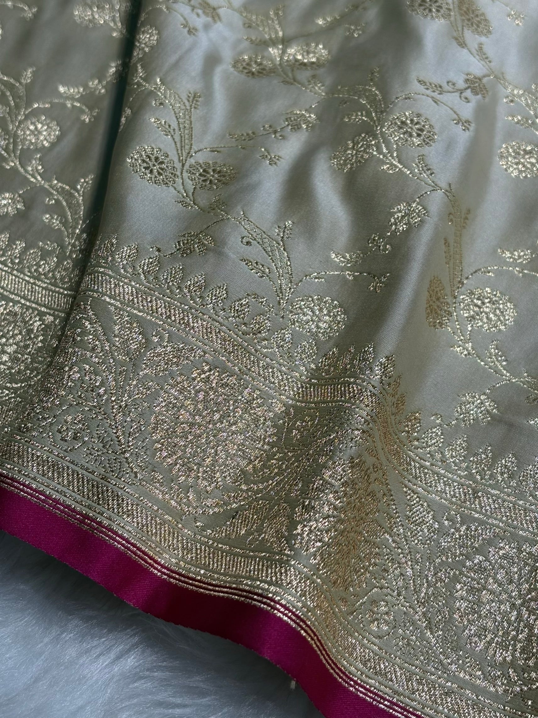 Tusser Cross Satin Katan Silk Saree SK17