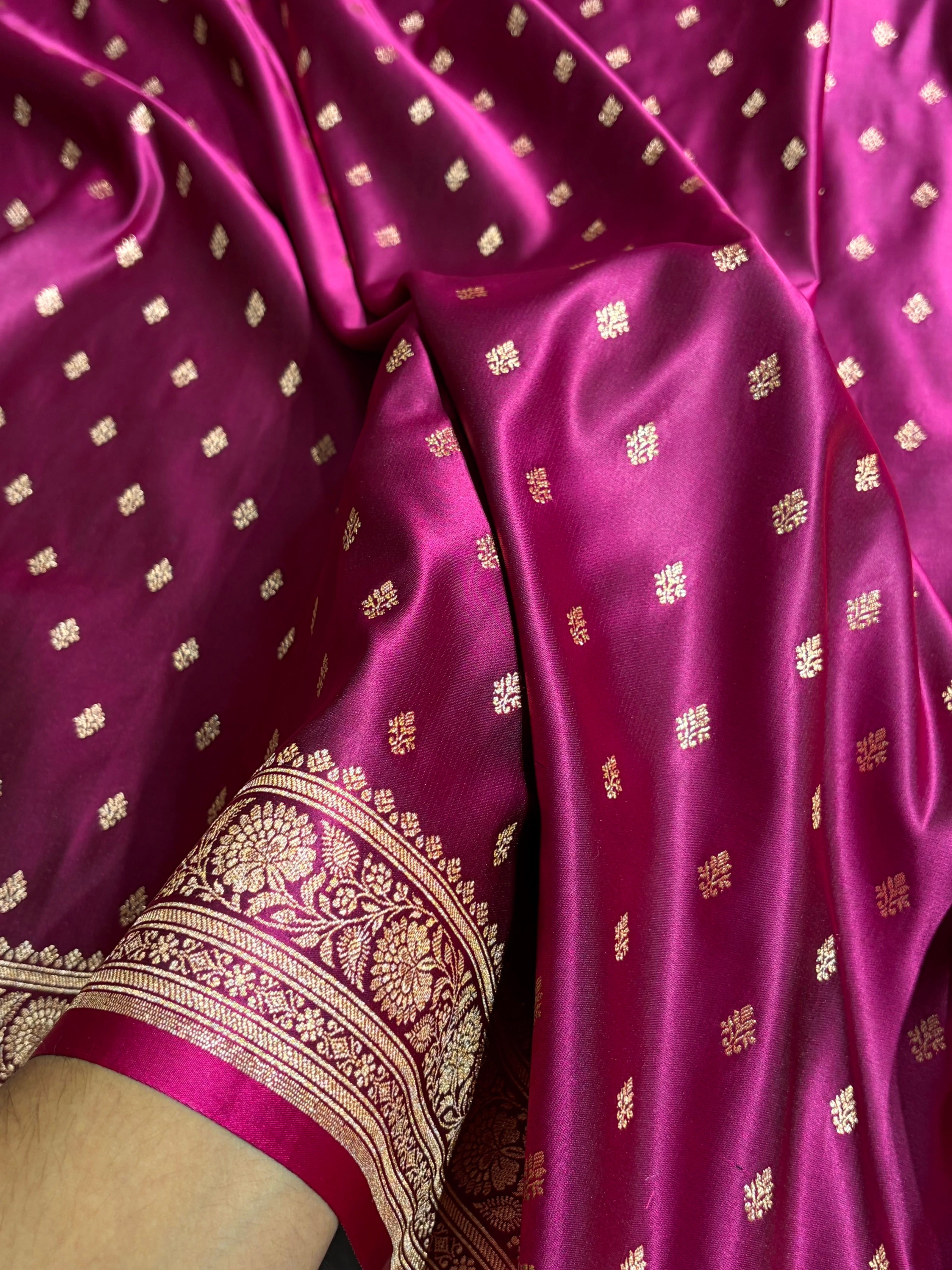 Banarasi Boota Katan Silk Saree In Wine Shades SK03