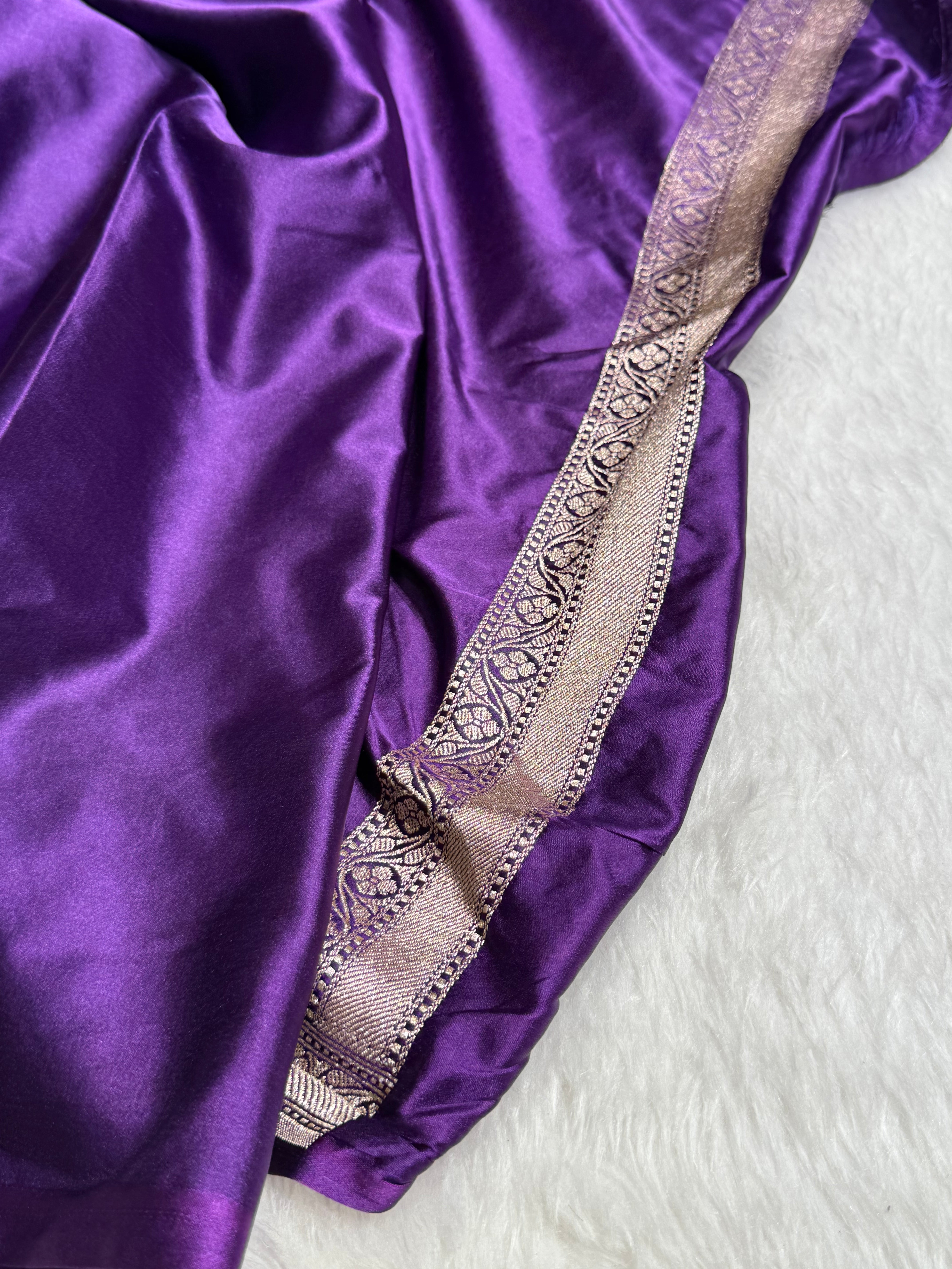 Purple Minakari Jaal Mashru Silk Saree