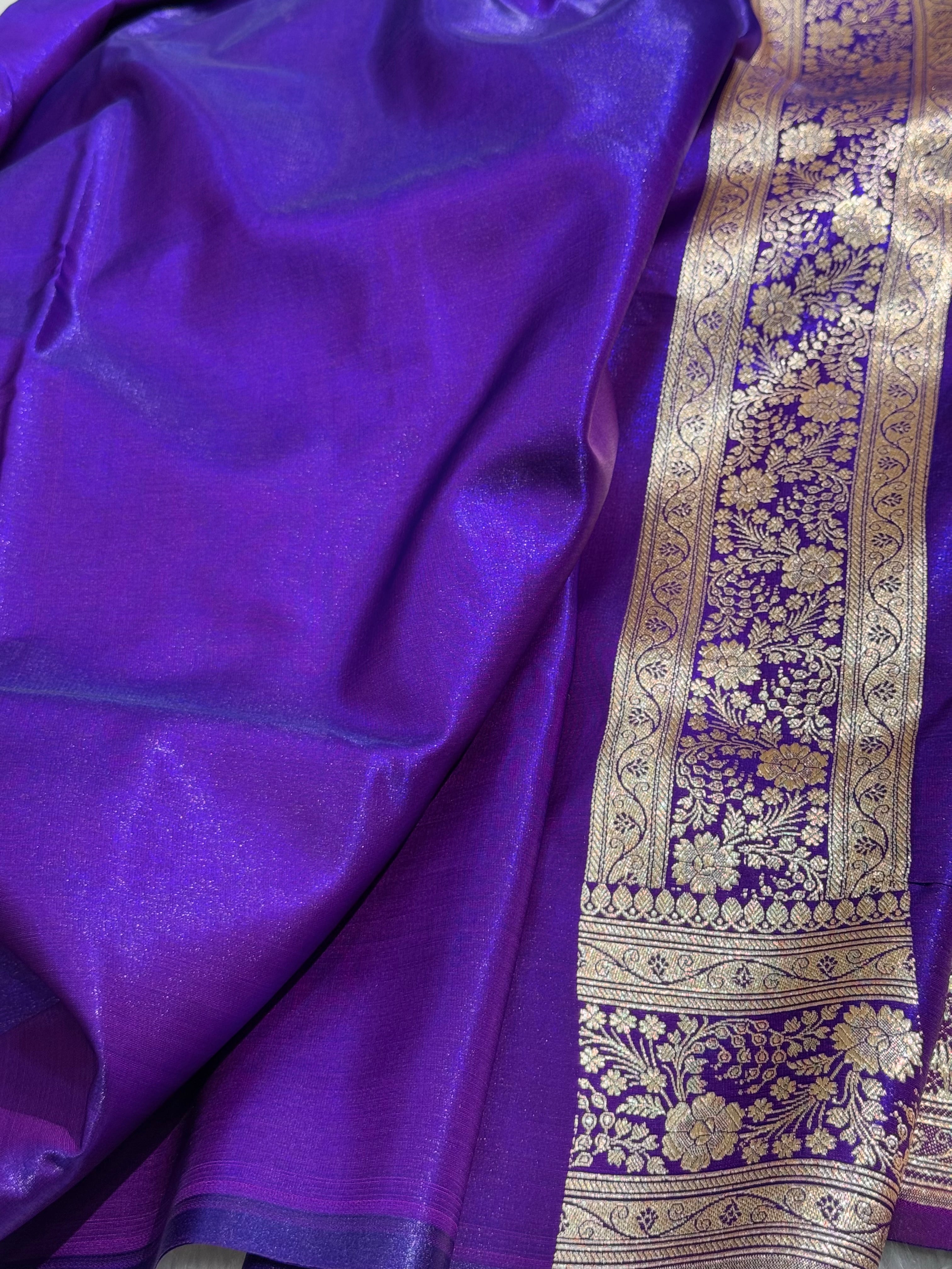 Ultra Light Weight Satin Silk Purple Shades Boota SS05