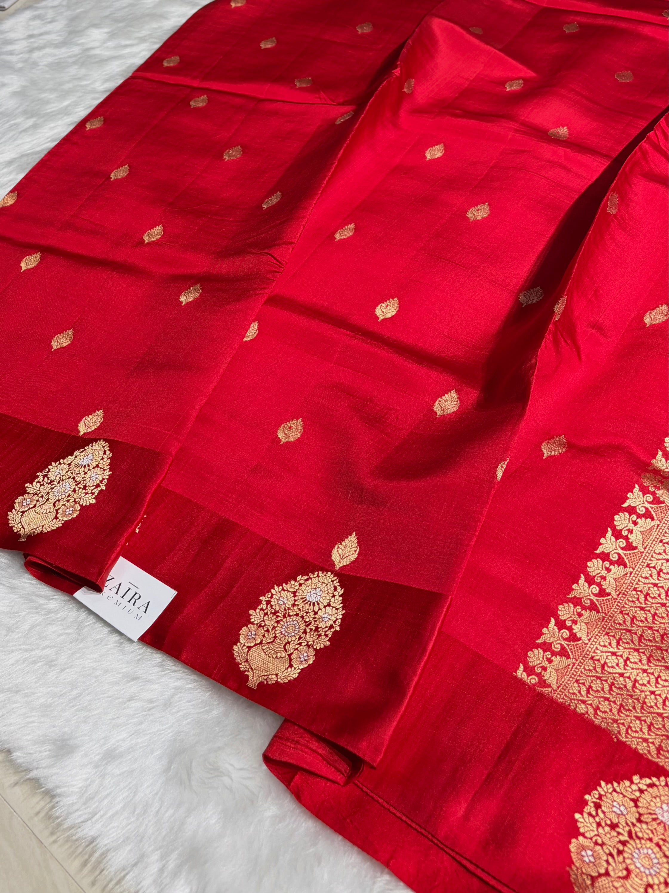 Red Shades Handwoven Pure Raw Mango Silk RM-49