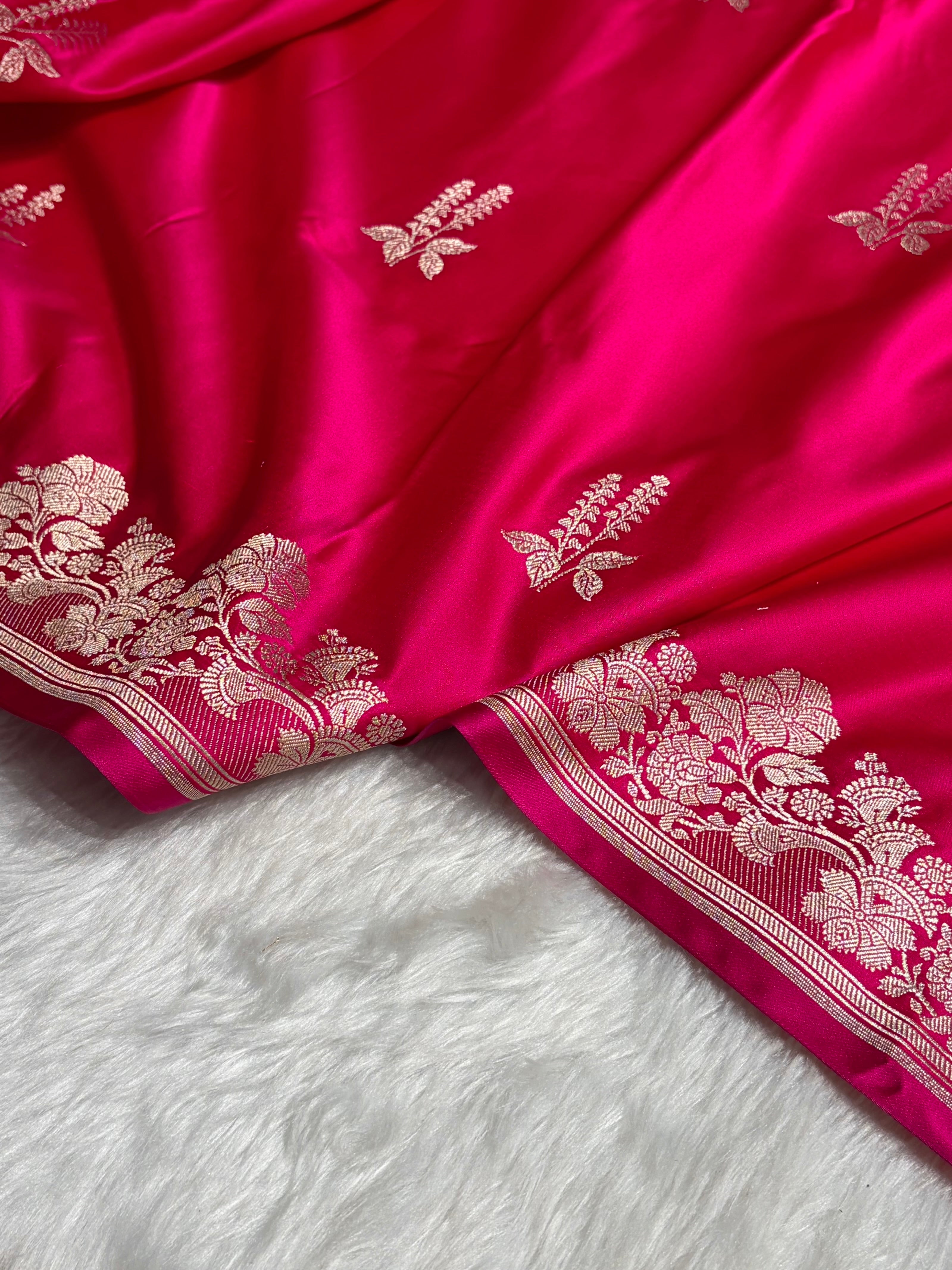 Cross Rani Floral Boota Mashru Silk Saree MSM-43