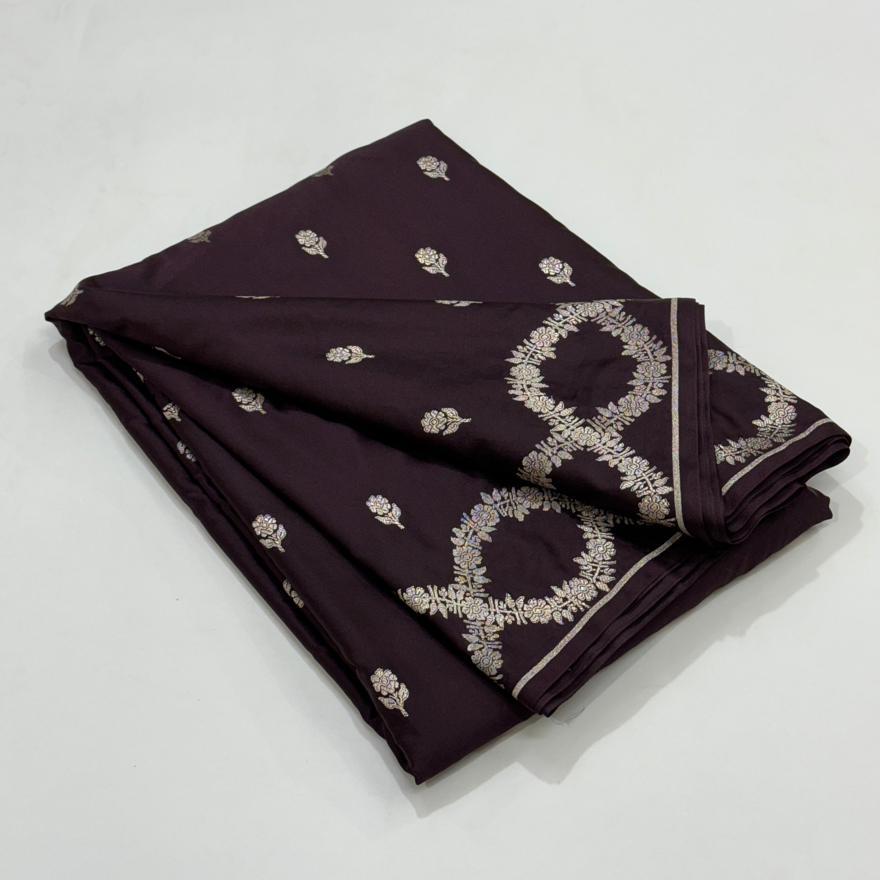 Dark Chocolate Mashru Silk Saree