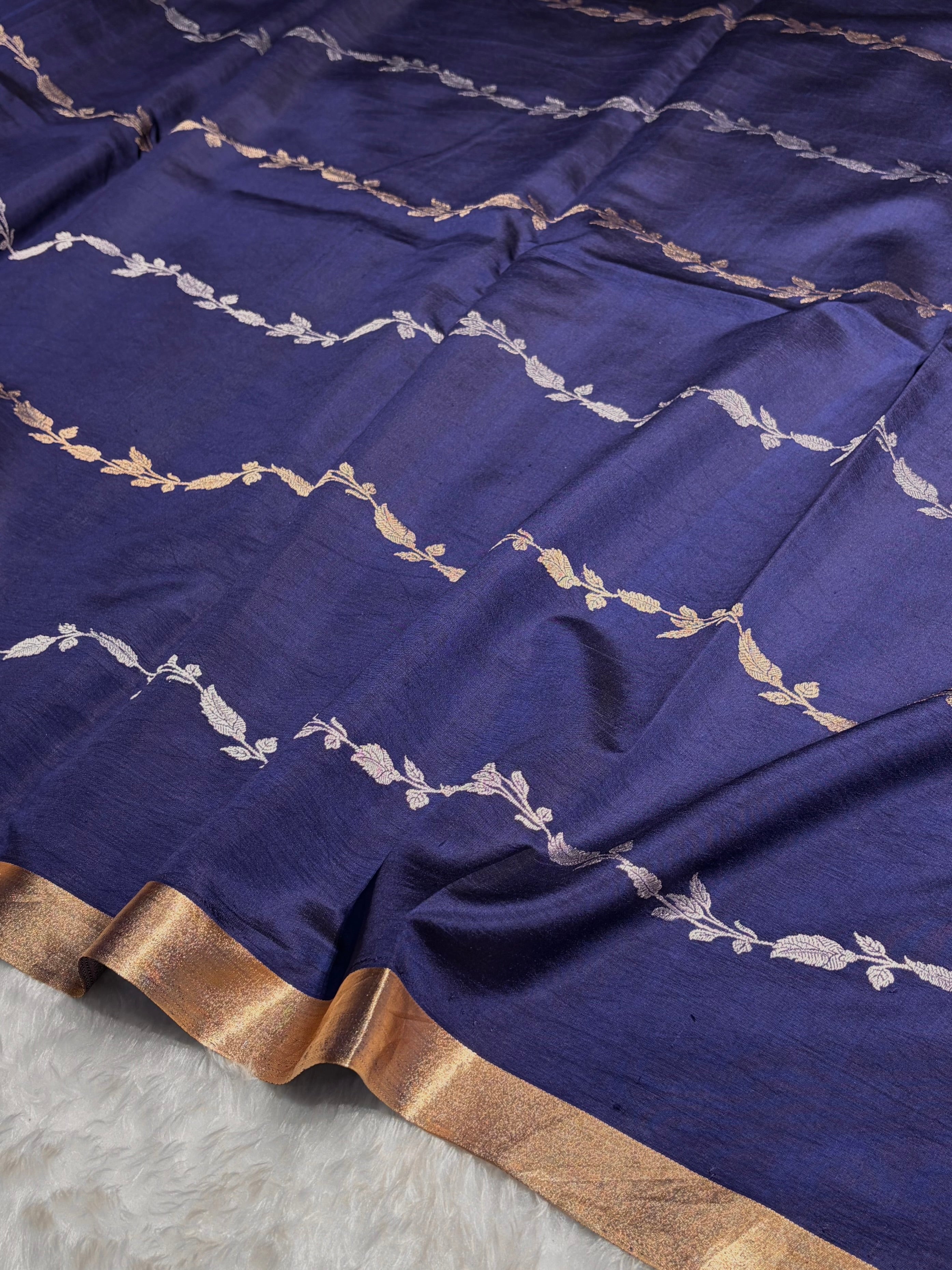 Royal Blue Shades Handwoven Pure Raw Mango Silk RM-39