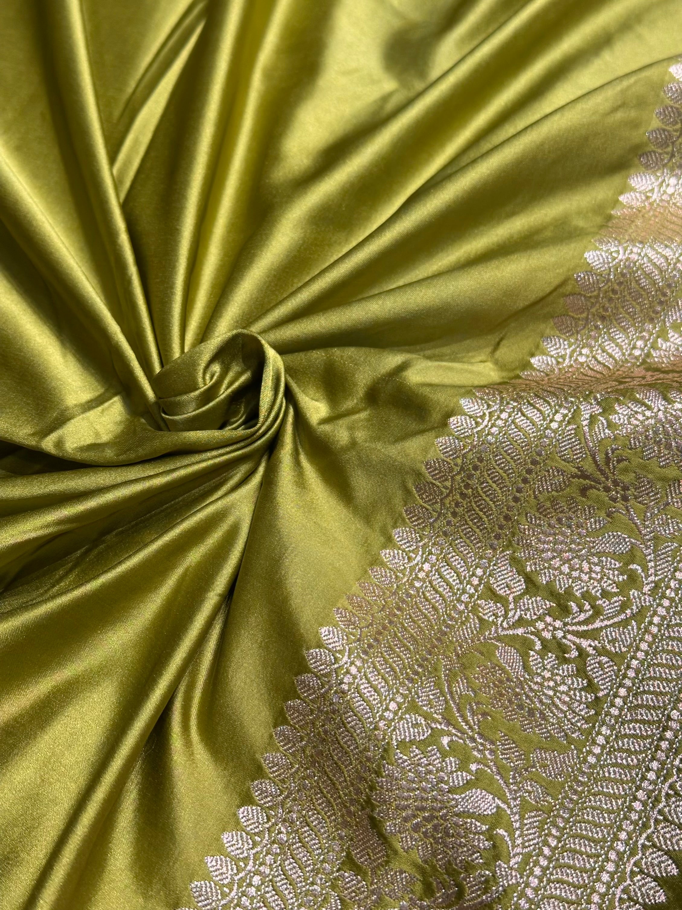 Dark Pista Shade Mashru Silk Boota