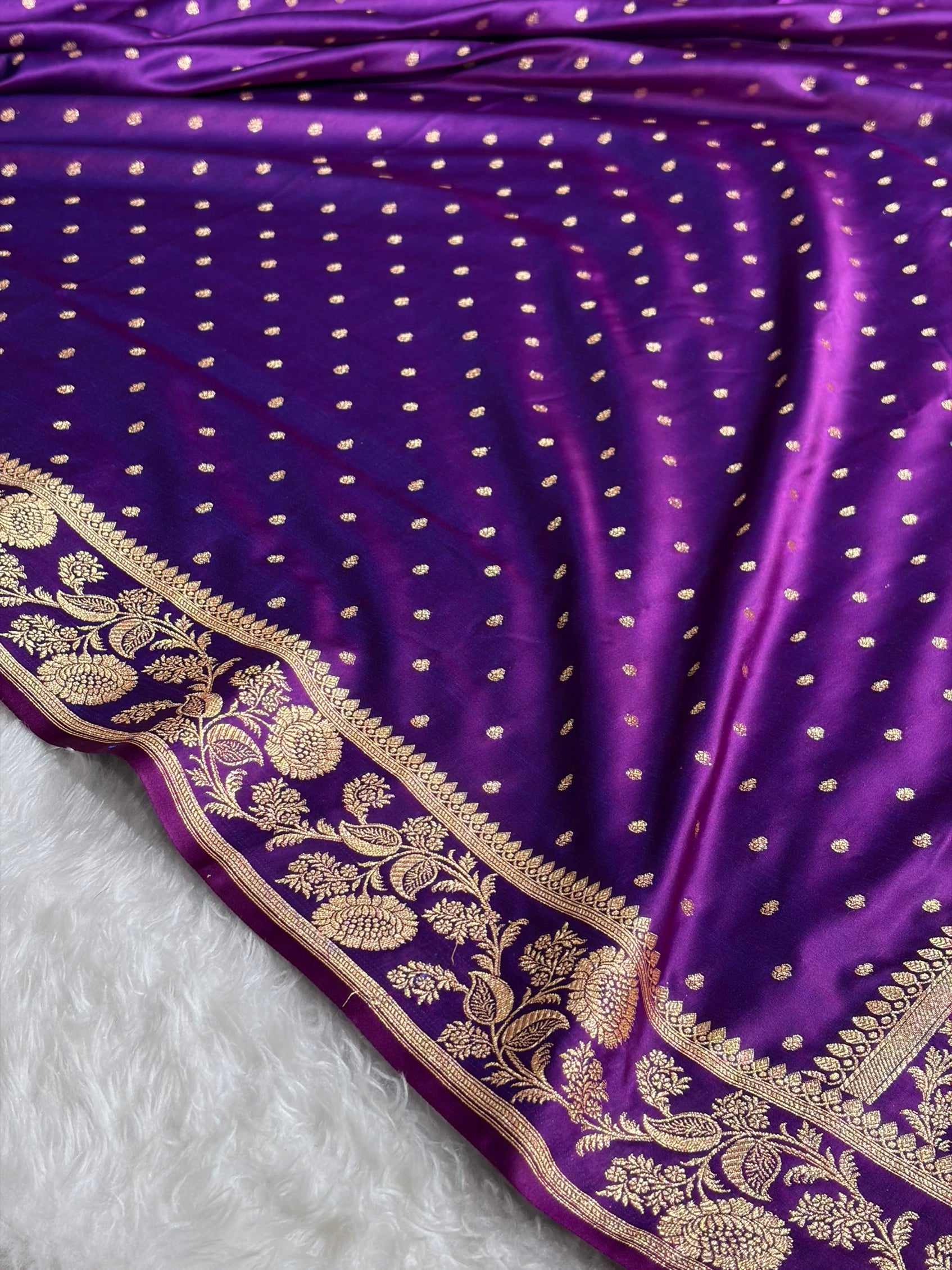 Banarasi Satin Katan Saree With Boota in Purple Shades SK107