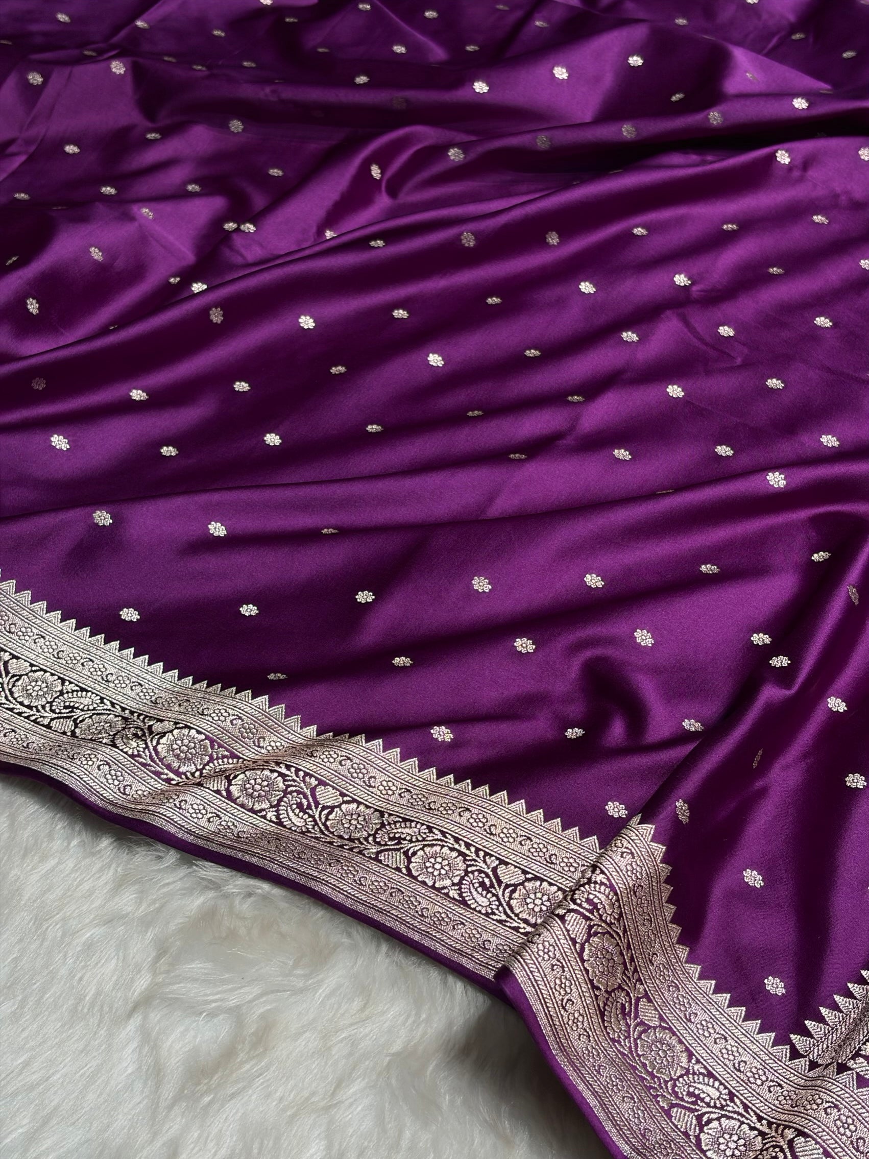 Purple Booti Mashru Silk Saree MS26