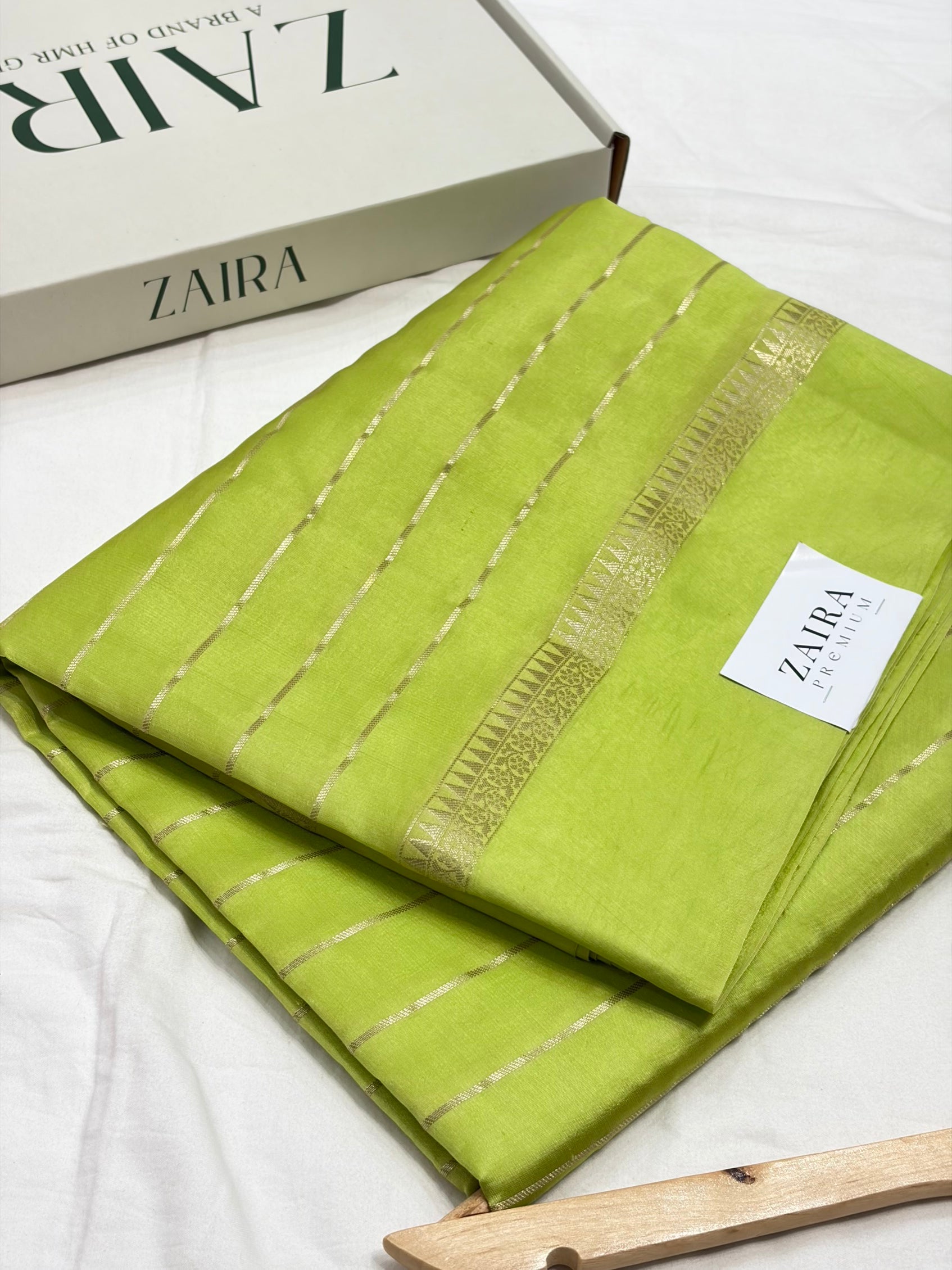 Lemon Flower Booti Pure Caramel Silk Saree