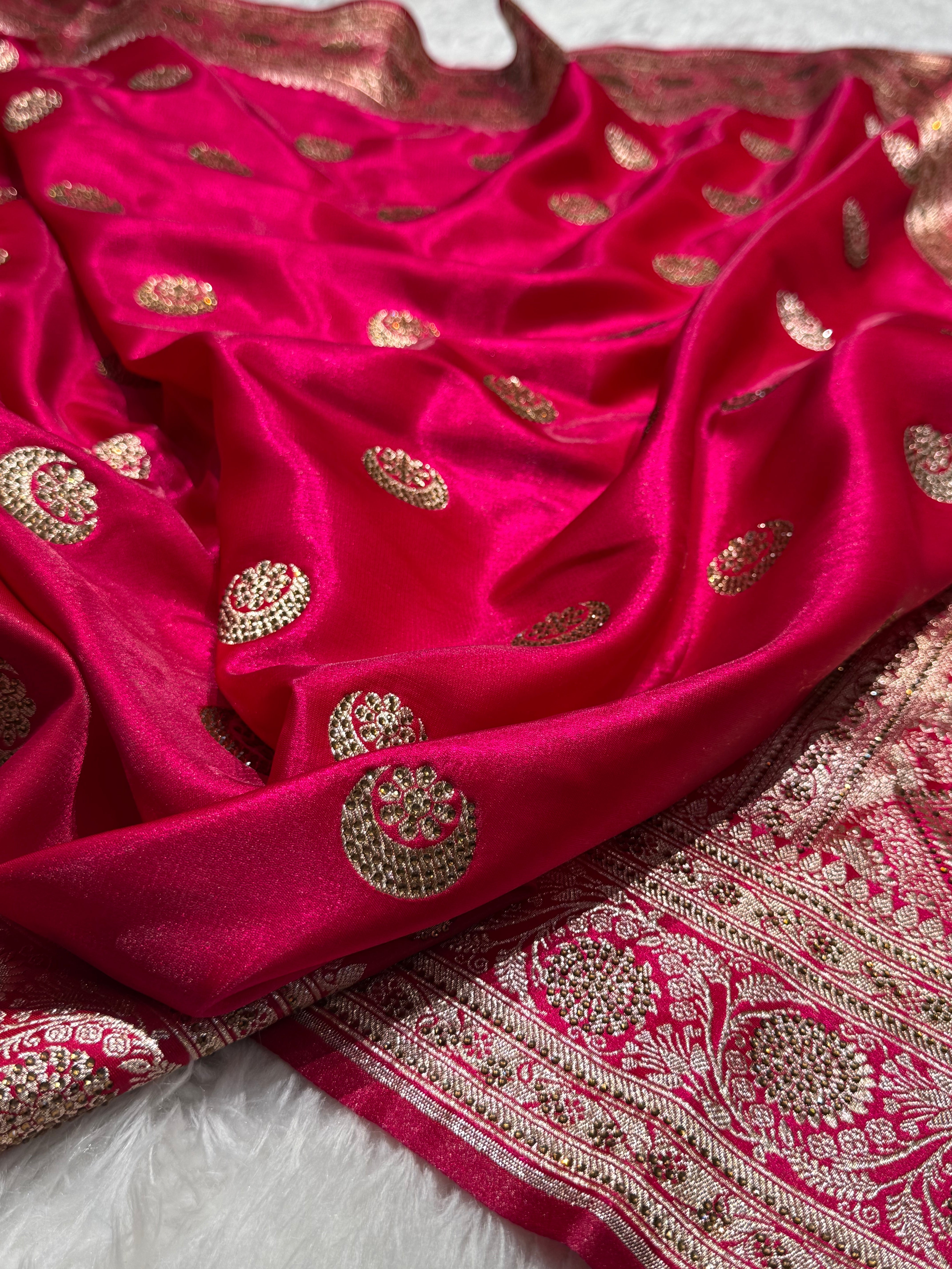 Pink Chand Tara Boota Wih Swarovski Work